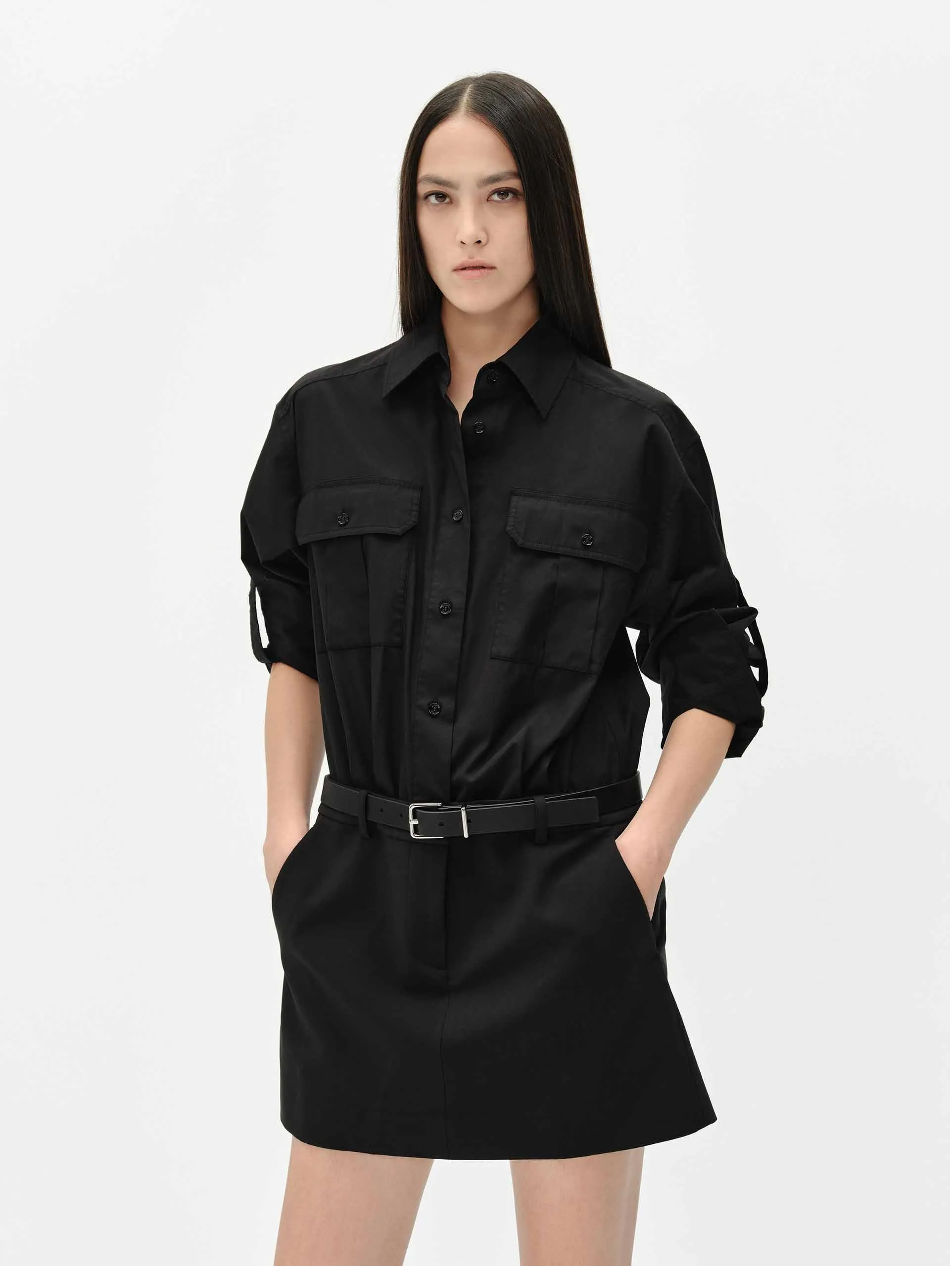Minimal Harmony NoiseFreeFabric Cotton Blend Shirt Dress