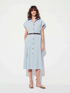 Seamless Finish Spring Garden Cotton Blend Button Dress
