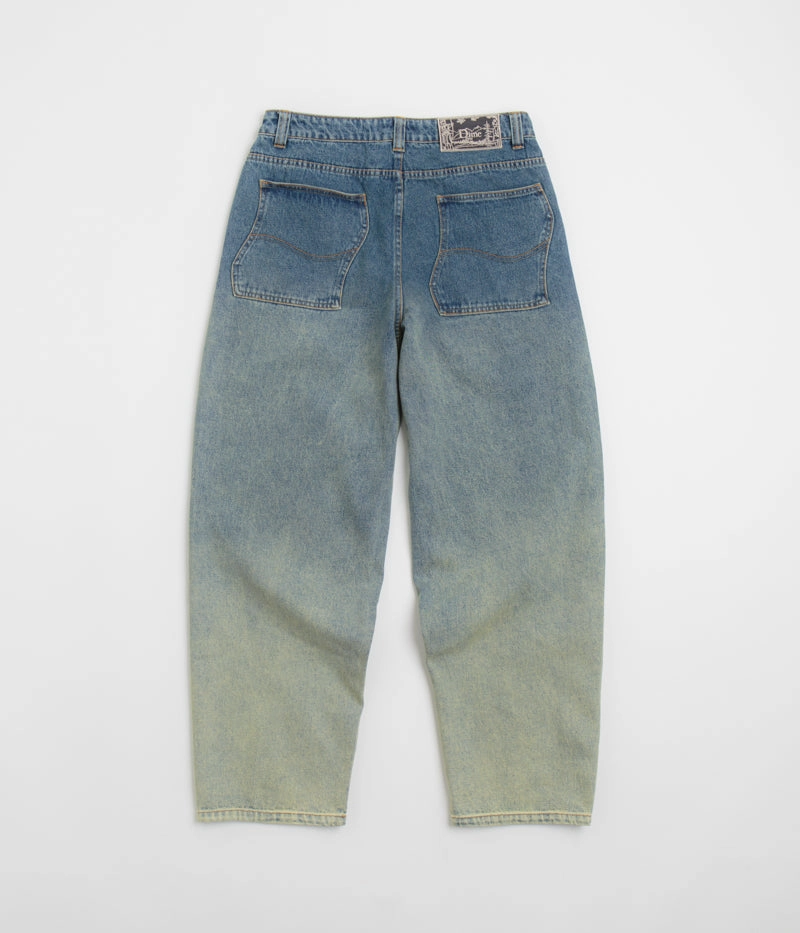Dime Classic Baggy Jeans - Dipped Sandblasted Indigo Seamless Waist Technology