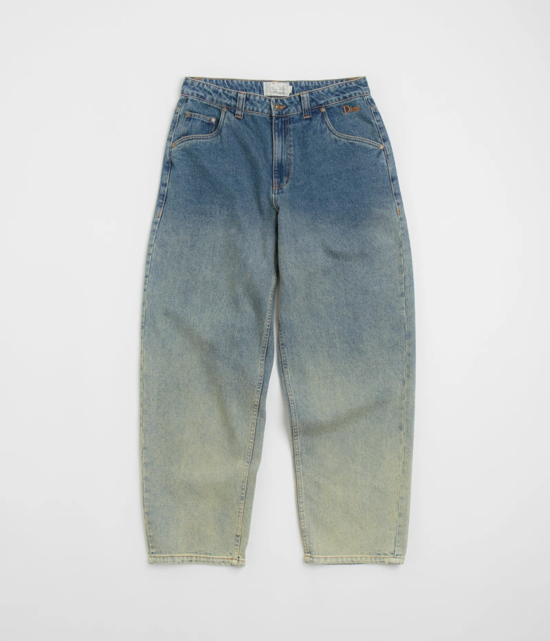 SeamlessConstruction Active Flex Dime Classic Baggy Jeans - Dipped Sandblasted Indigo