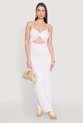 Comfy Comfort Versatile party outfit Twist Front Cut Out Maxi Dress