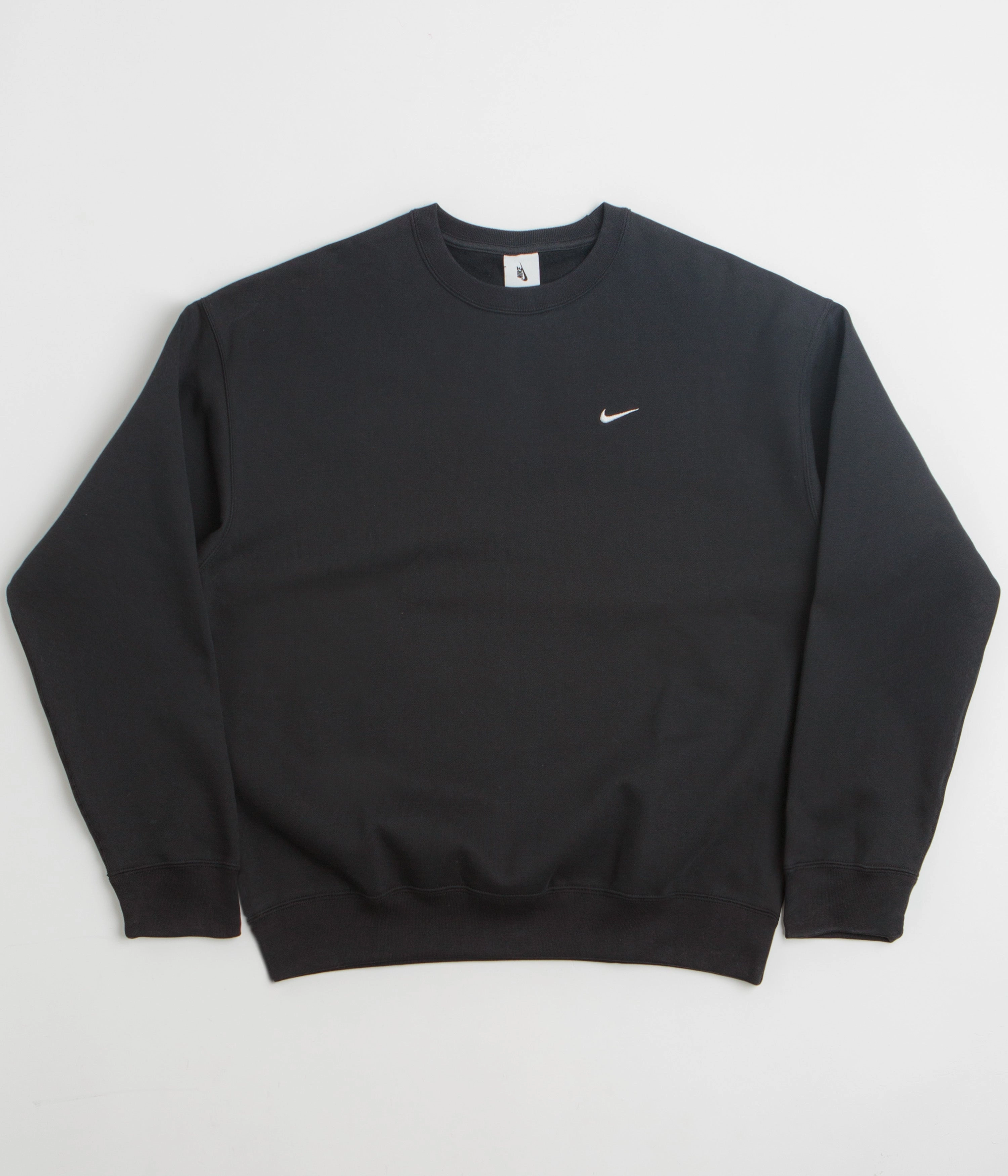 Nike Solo Swoosh Crewneck Sweatshirt - Black / White Cozy Knitwear