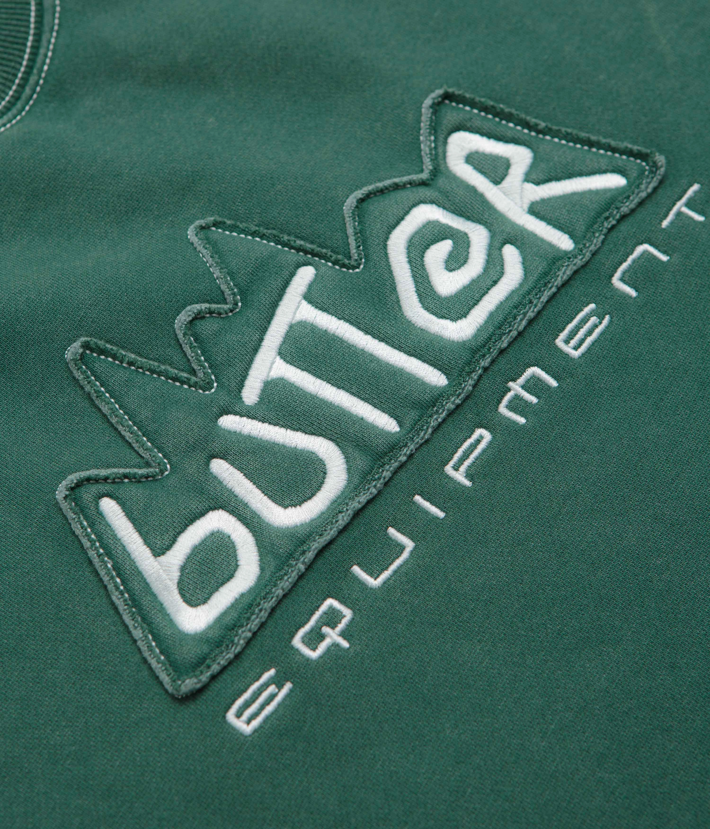 Butter Goods Equipment Applique Crewneck Sweatshirt - Washed Fern Seamless construction crew neck