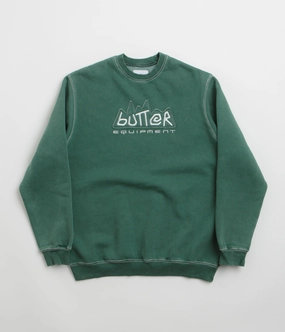 Thermal Insulation Technology Butter Goods Equipment Applique Crewneck Sweatshirt - Washed Fern