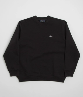Dime Cursive Small Logo Crewneck Sweatshirt - Black Knitted Warmth Layering Comfort