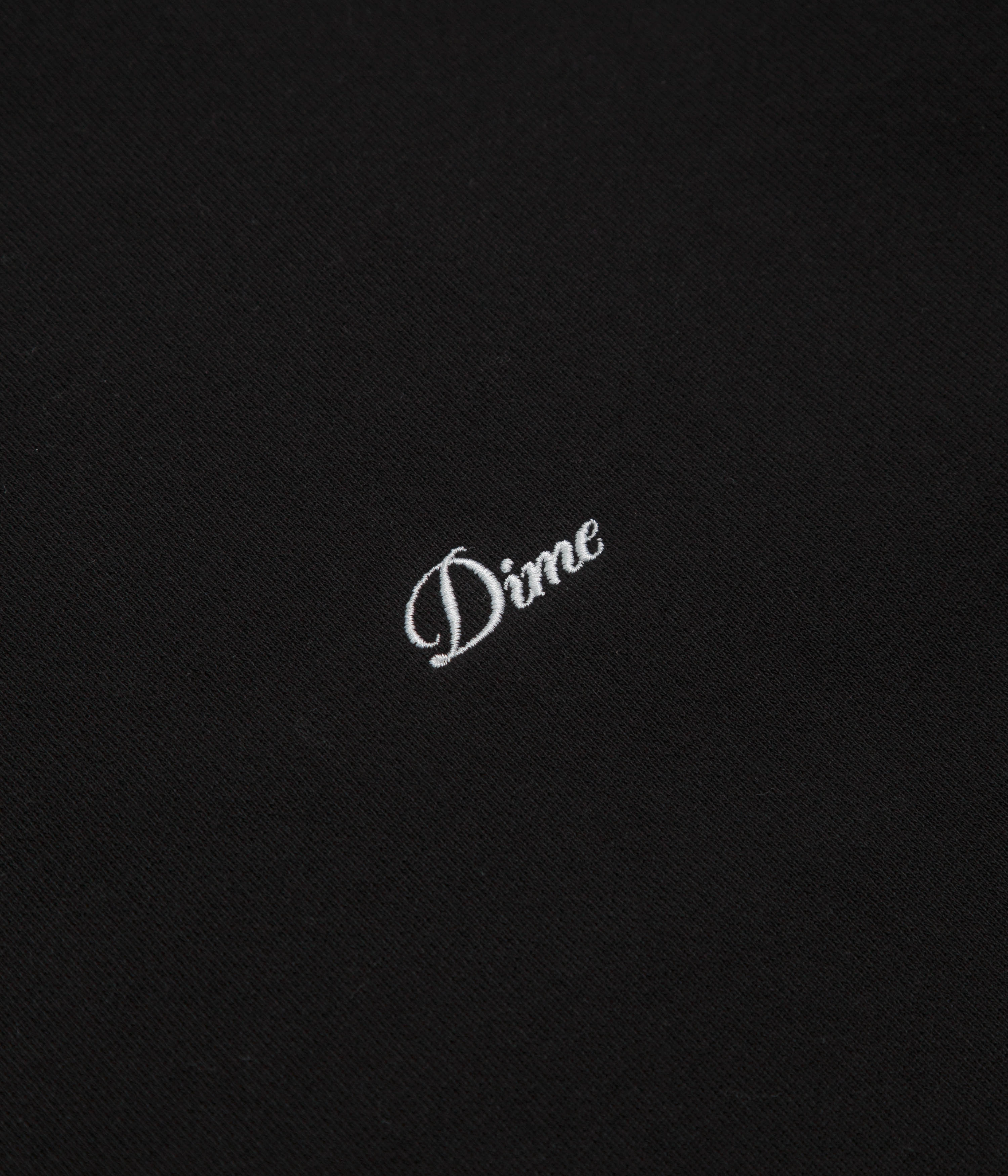 Dime Cursive Small Logo Crewneck Sweatshirt - Black Snuggly Feel Plush Inner Lining