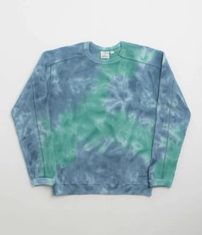 Winter Ready Look Gramicci Waffle Crewneck Sweatshirt - Turquoise Tie Dye