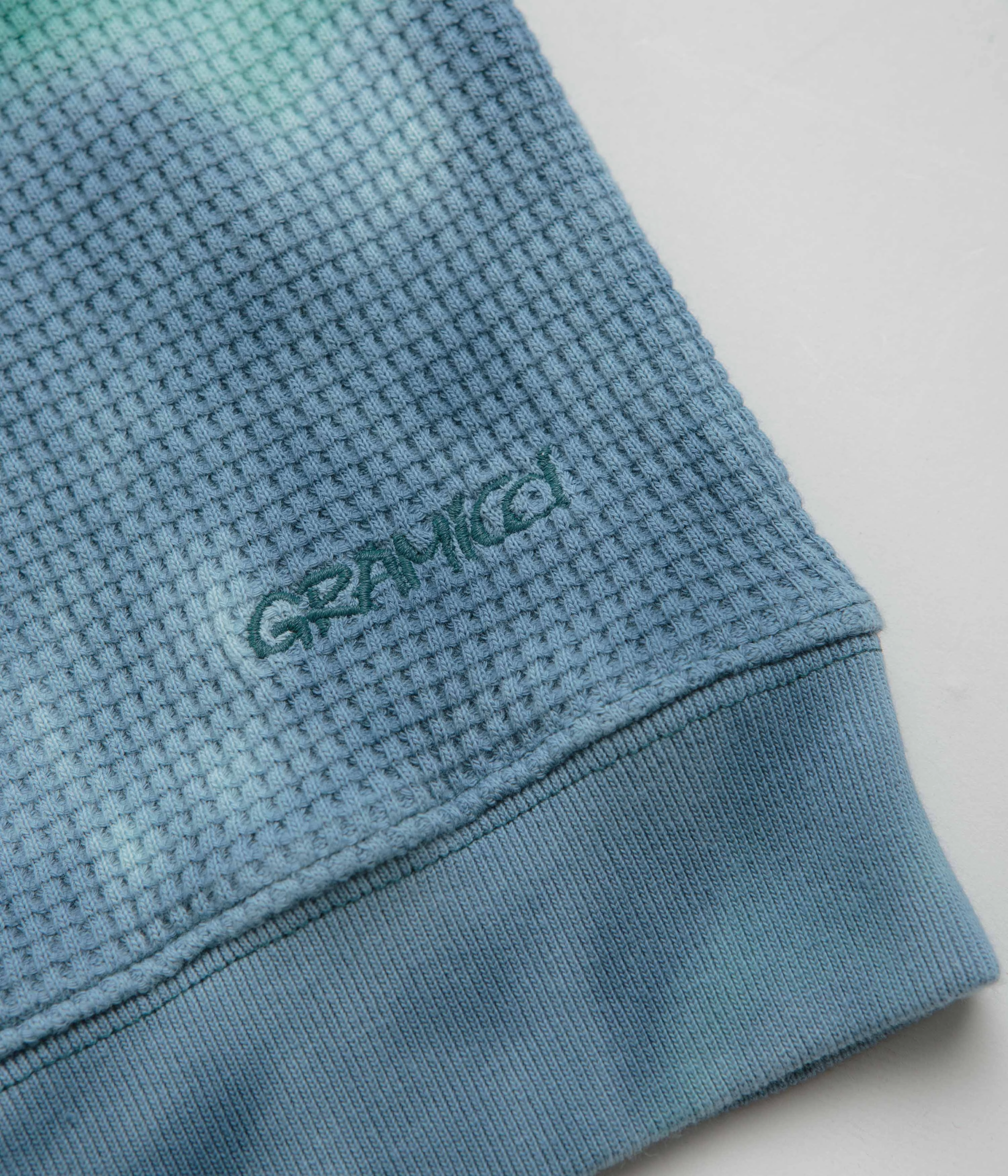 Comfy Wearable Gramicci Waffle Crewneck Sweatshirt - Turquoise Tie Dye
