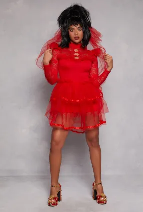 Chic and Elegant Fashion-Forward Crimson Beetle Wife Costume