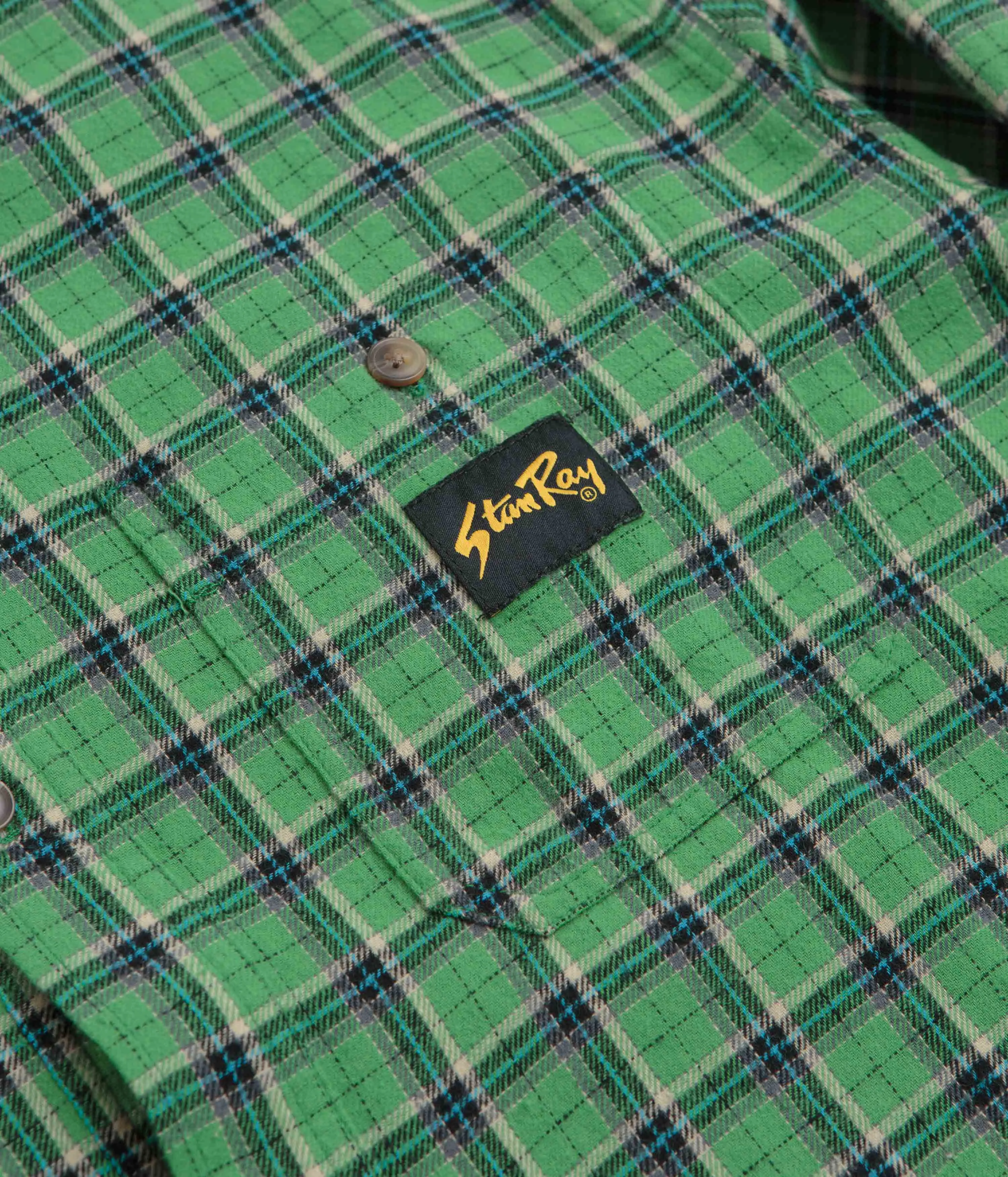 Trendy designs Reinforced Elbow Patches Stan Ray Flannel Shirt - Summer Green Plaid