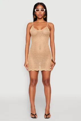 sweet moment FlexibleClosure Crochet Scalloped Trim Cami Dress