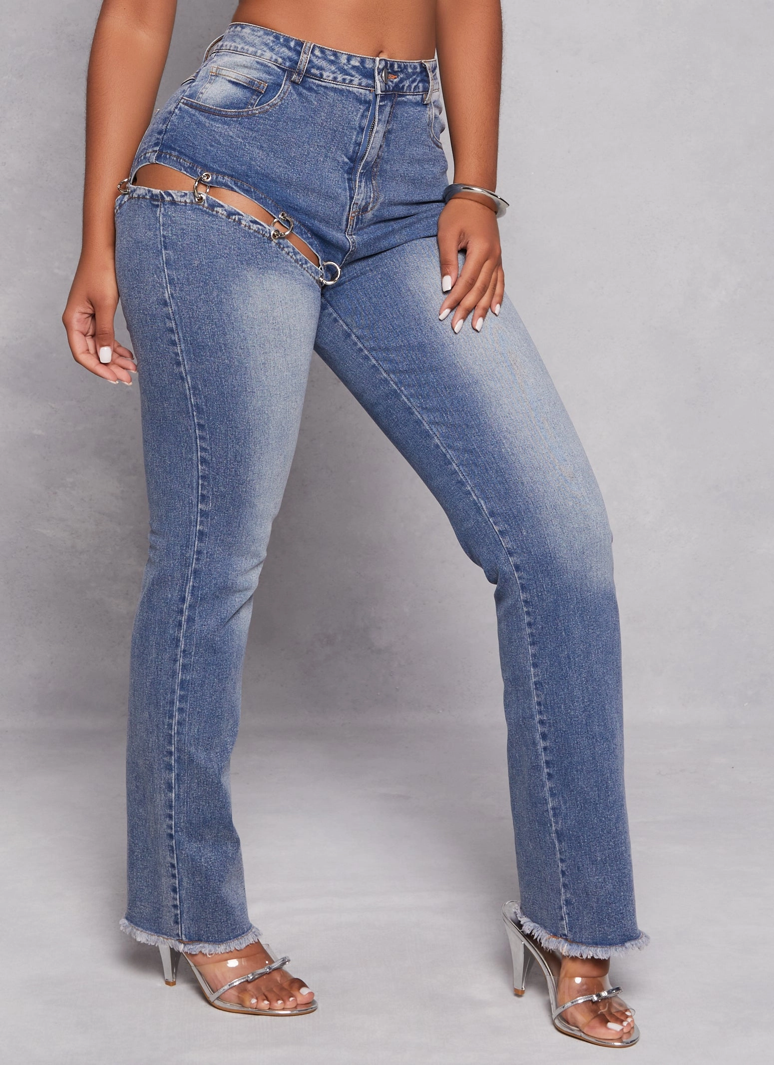 Cut Out Ring Detail Straight Leg Jeans Brunch Outfit Summer Vibes Versatile