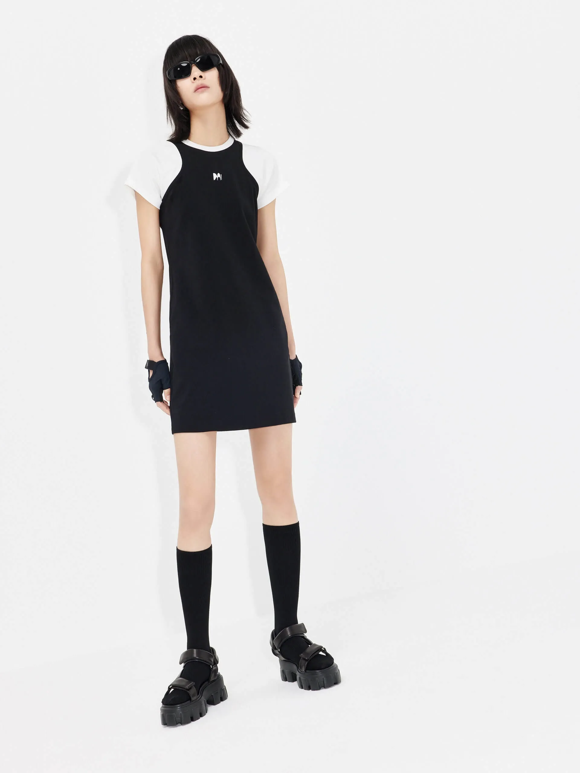 Year Rounder Cutout Back Color Blocked Dress