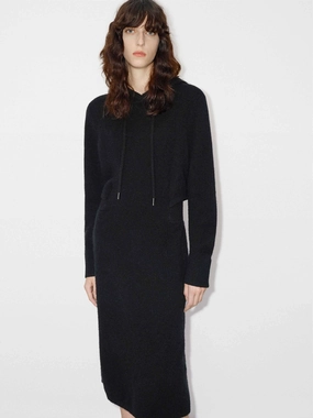 Cutout Waist Hood Dress Simple Fit