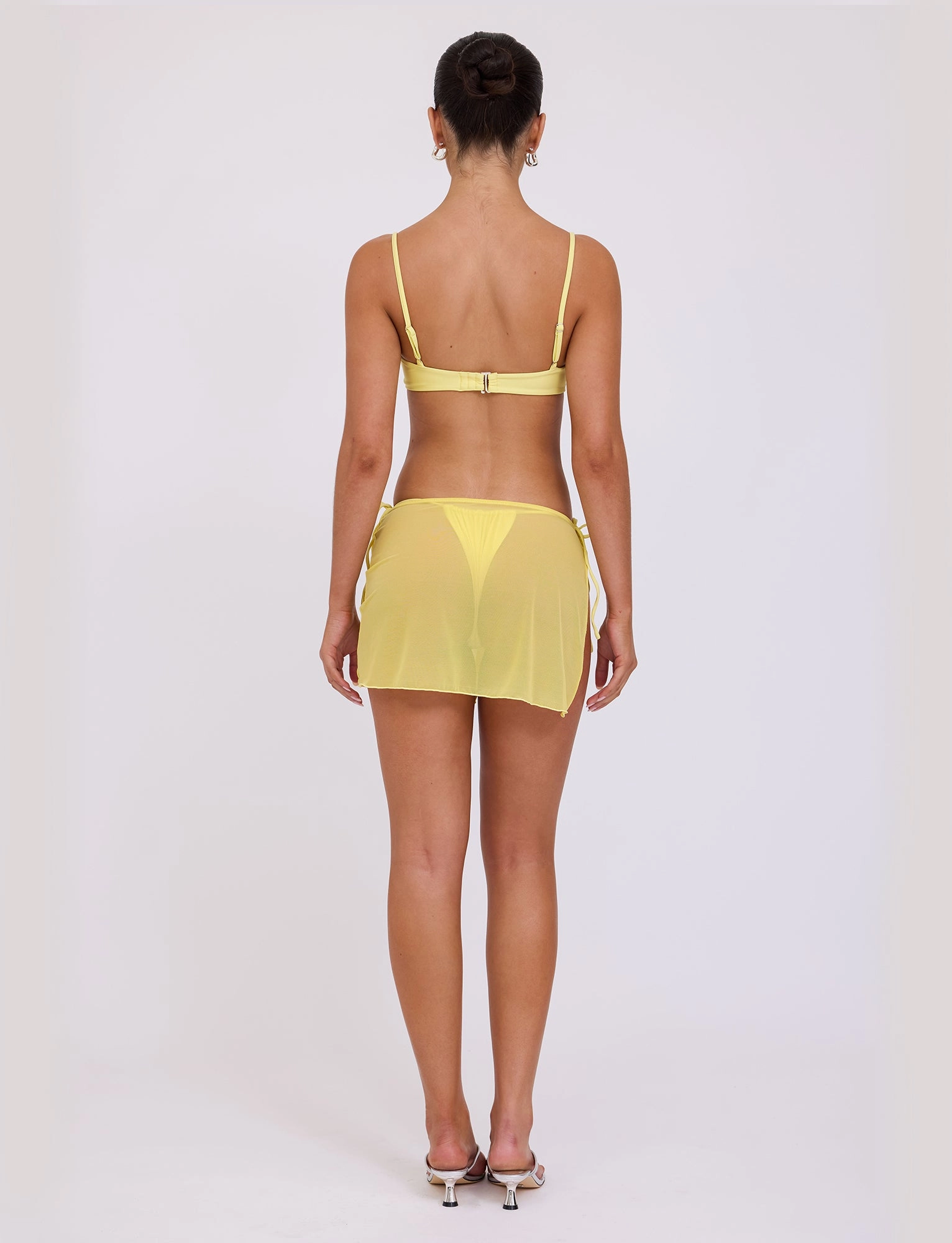 CYNTHIA MINI MESH SKIRT - YELLOW : PALE YELLOW Quick Release Buckles Water Play