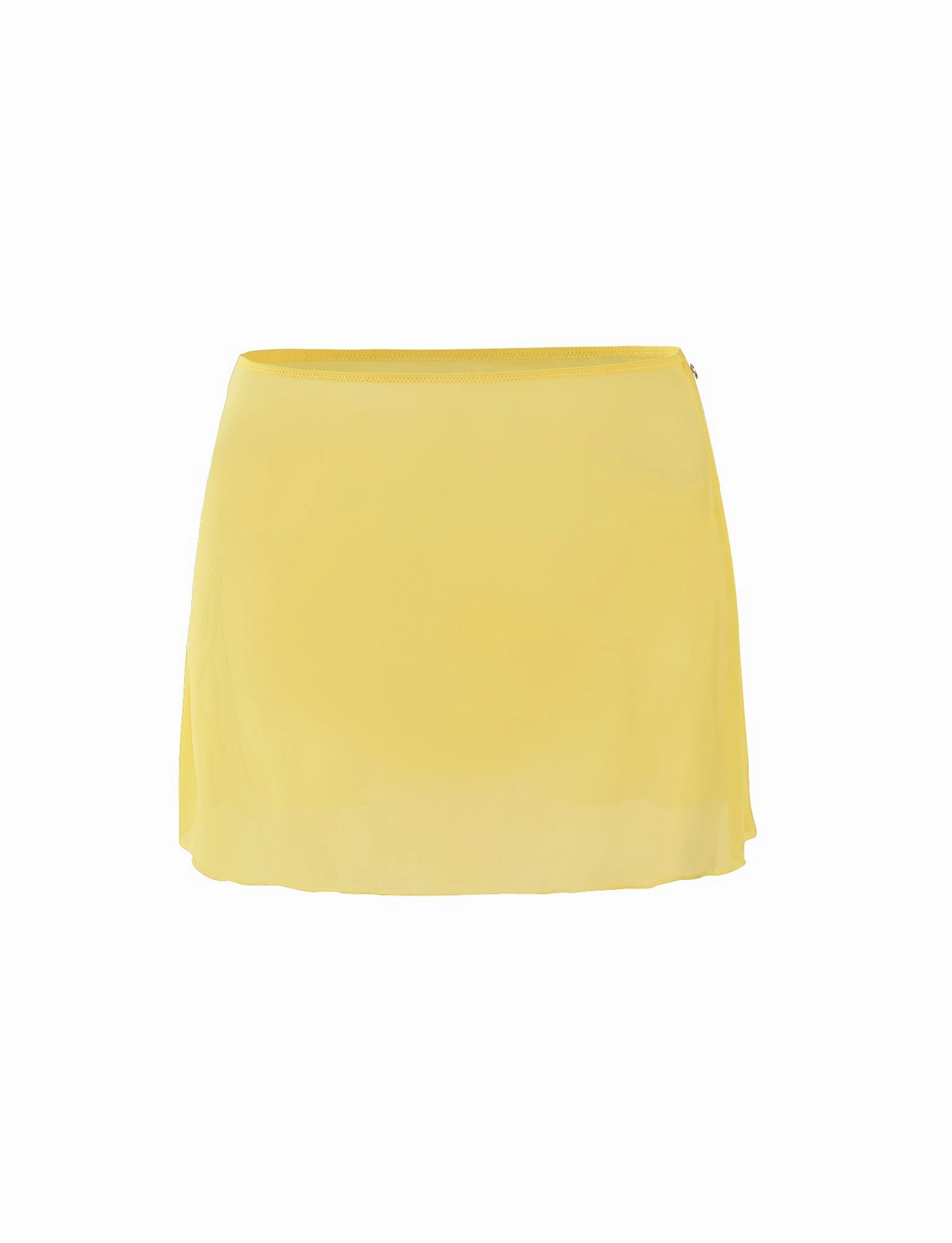 Thermal Bonded Edges CYNTHIA MINI MESH SKIRT - YELLOW : PALE YELLOW