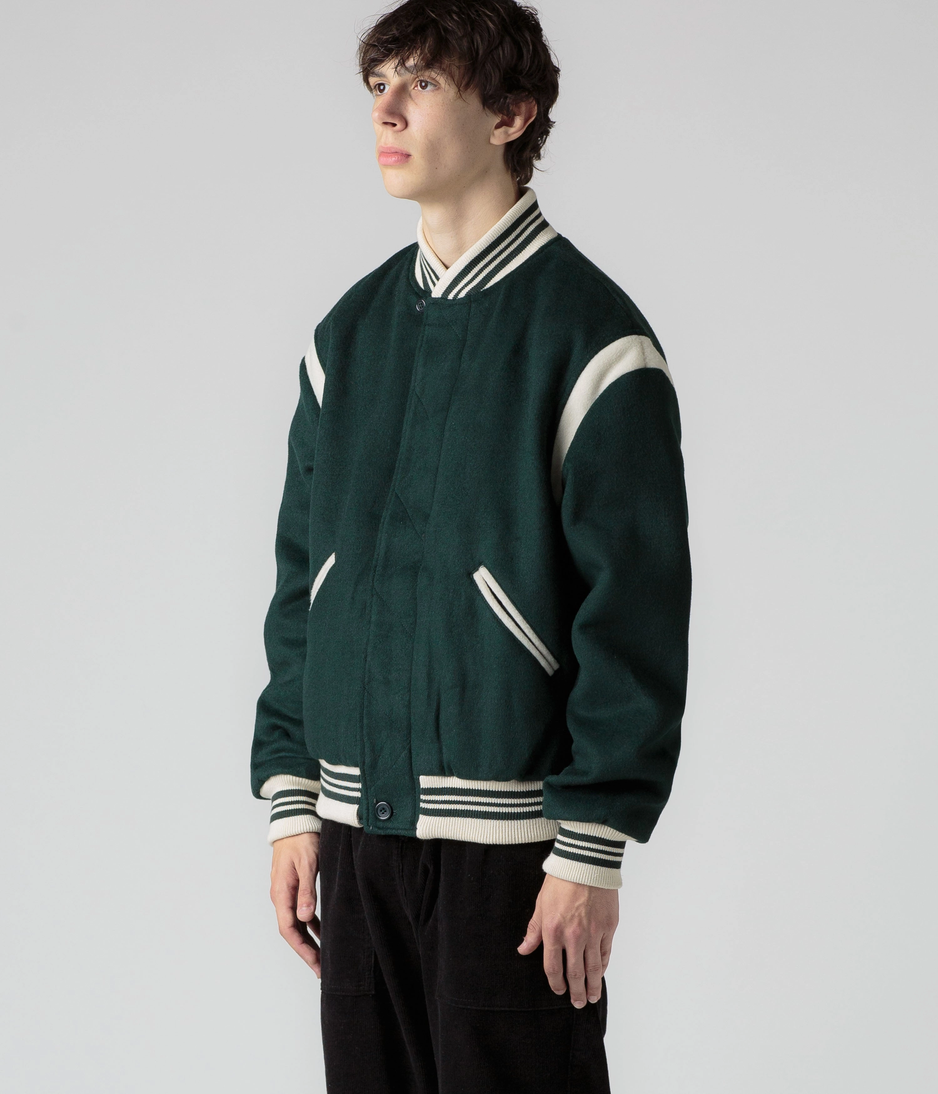 Pop Trading Company x Parra Varsity Jacket - Pine Green Transitional Layer