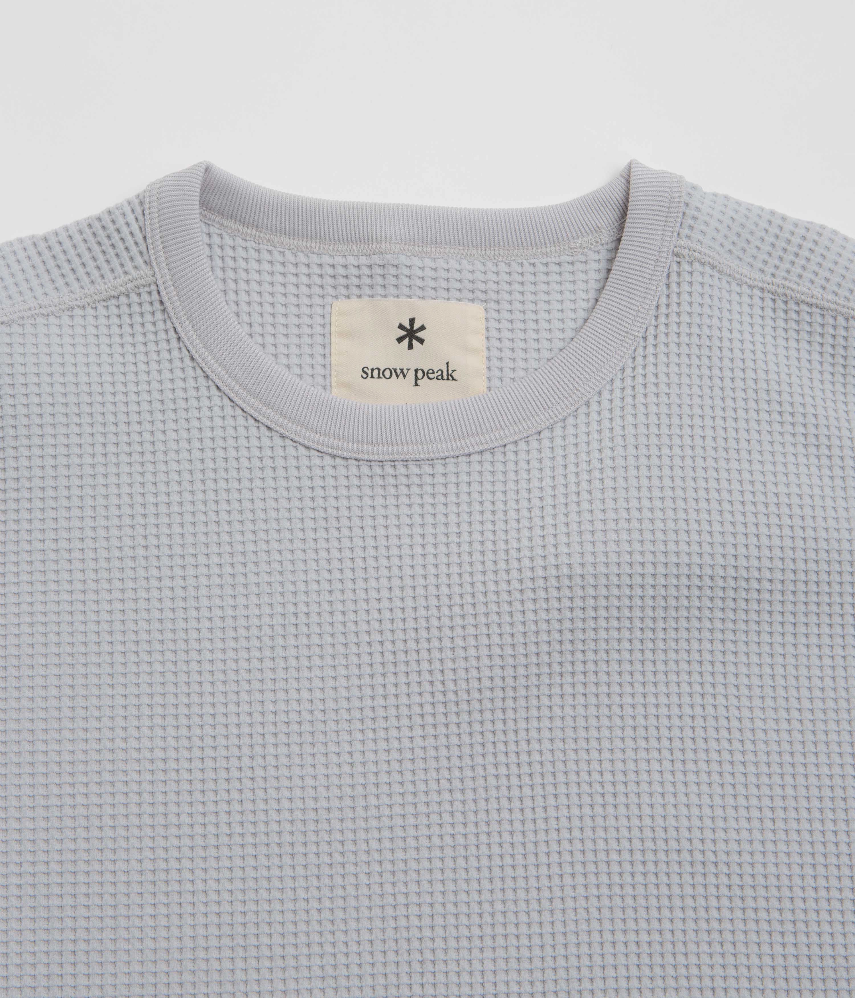 Snow Peak Dry Waffle T-Shirt - Light Grey Travel Essential Effortless Daywear