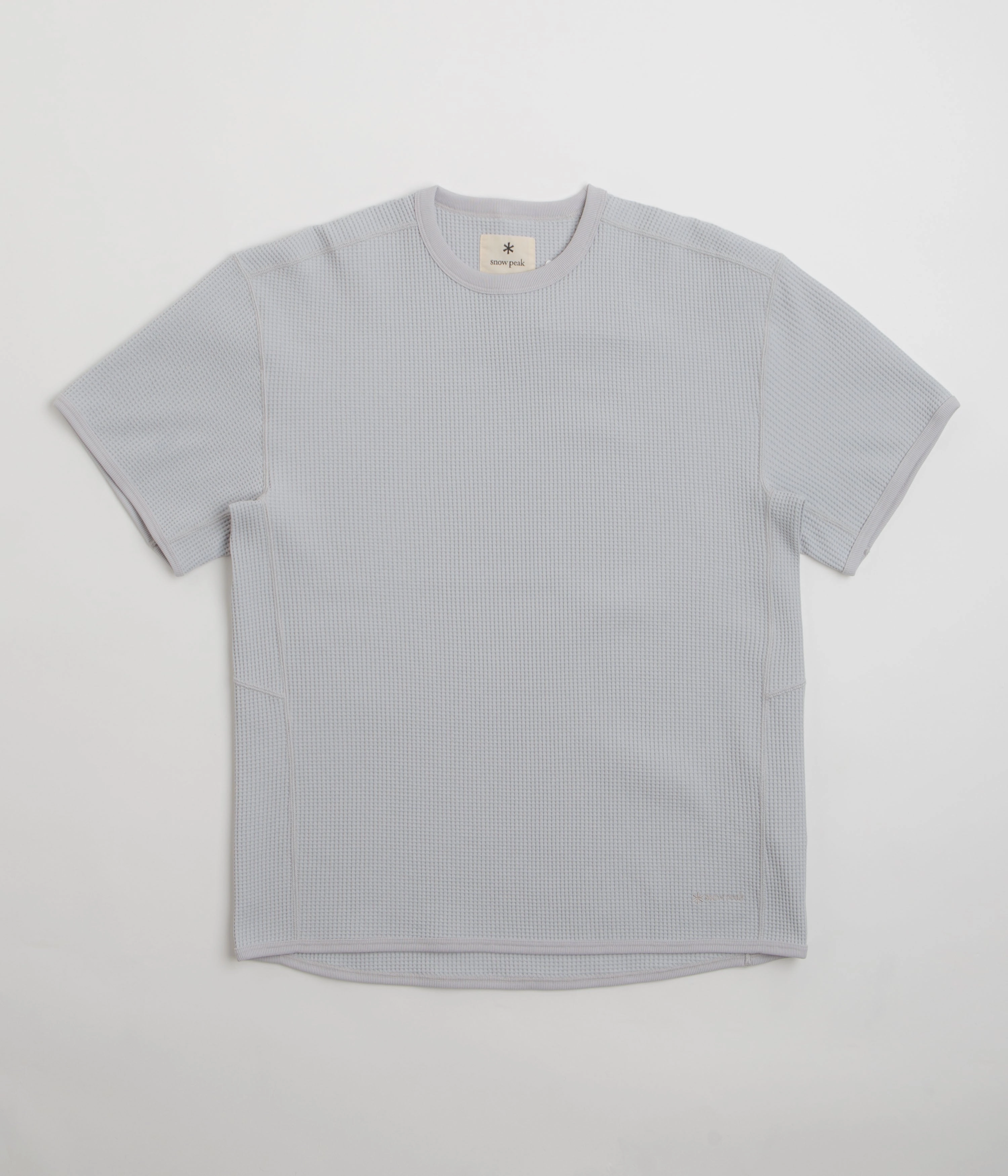 BreathableMeshLining Low Environmental Impact Snow Peak Dry Waffle T-Shirt - Light Grey