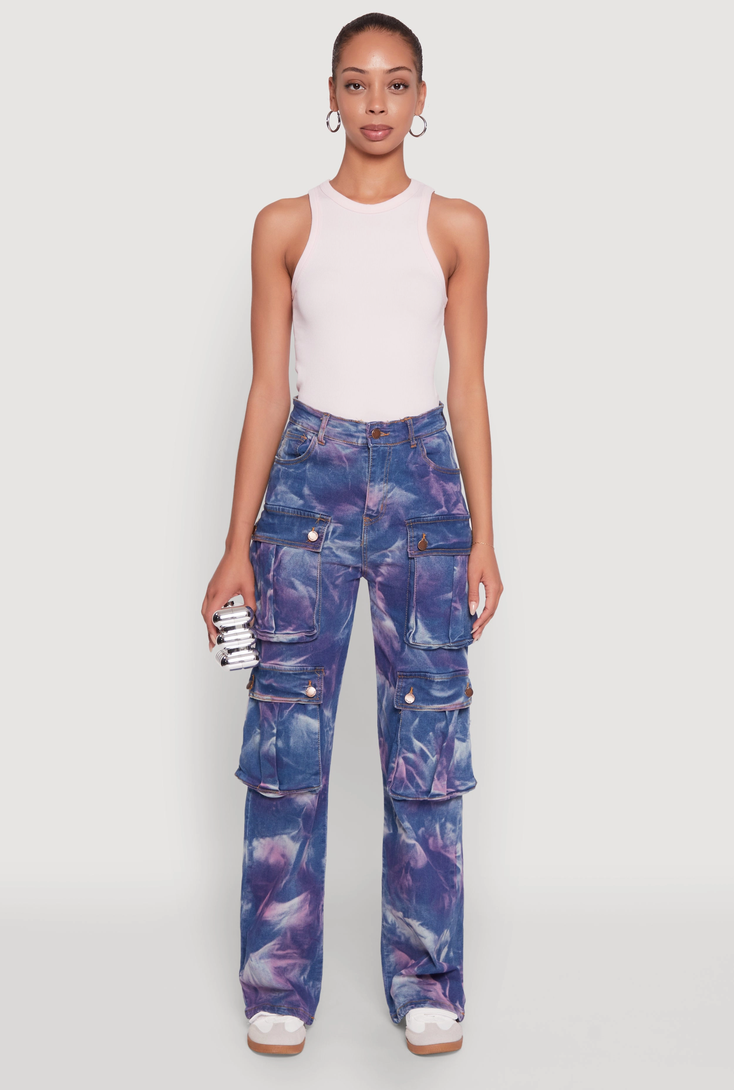 Daisy High Waisted Straight Leg Jeans with Cargo Pockets Minimalist Elegant Trendy Sunny Vibes