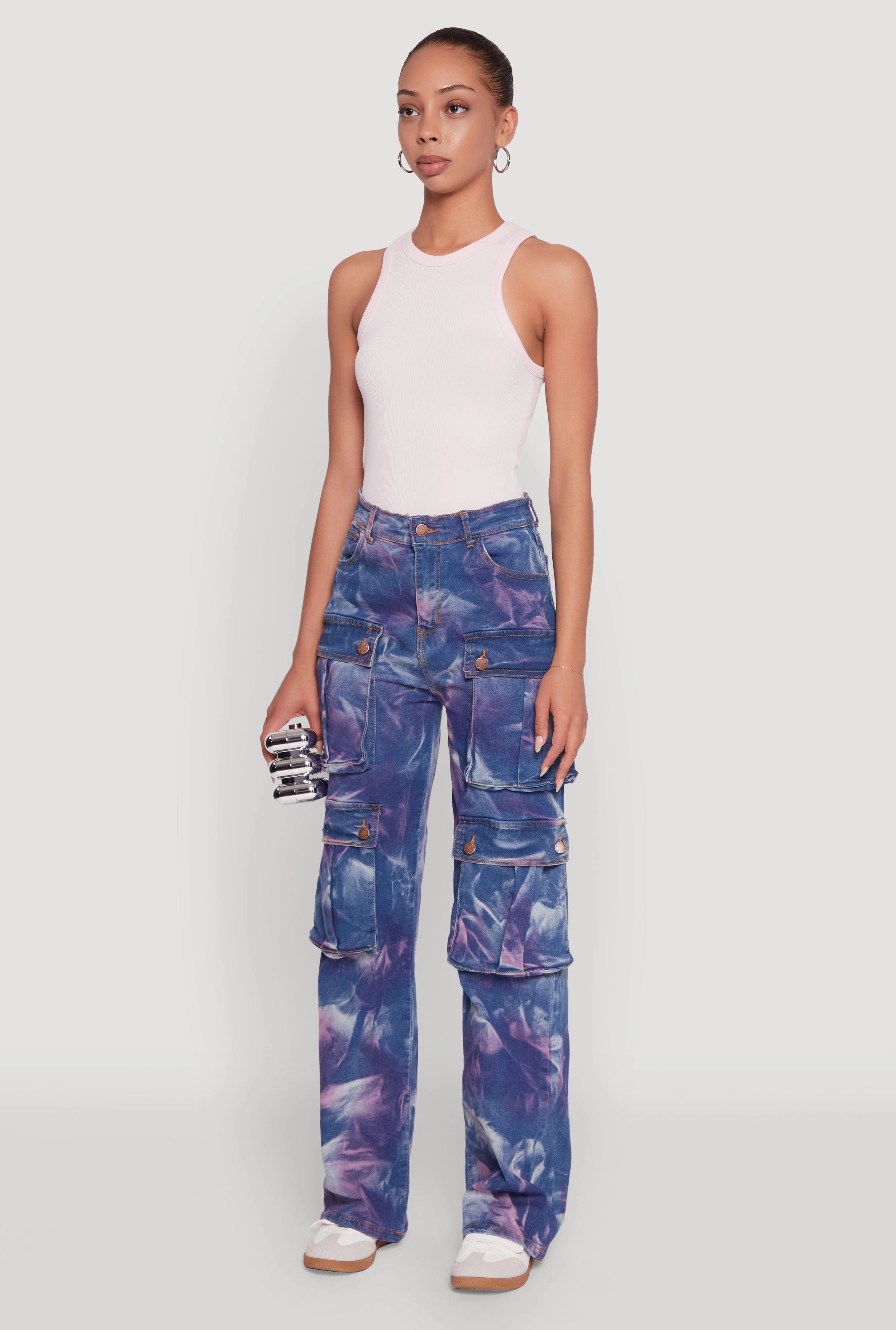Daisy High Waisted Straight Leg Jeans with Cargo Pockets Outdoor Adventure Earthy Casual Friday Picnic Style Nature Lover