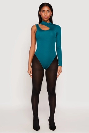 Tight Fit Daisy Keyhole One Shoulder Bodysuit