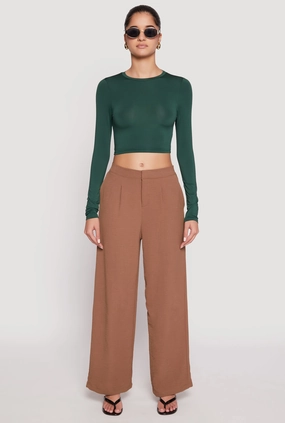 Bread Daisy Long Sleeve High Neck Crop Top
