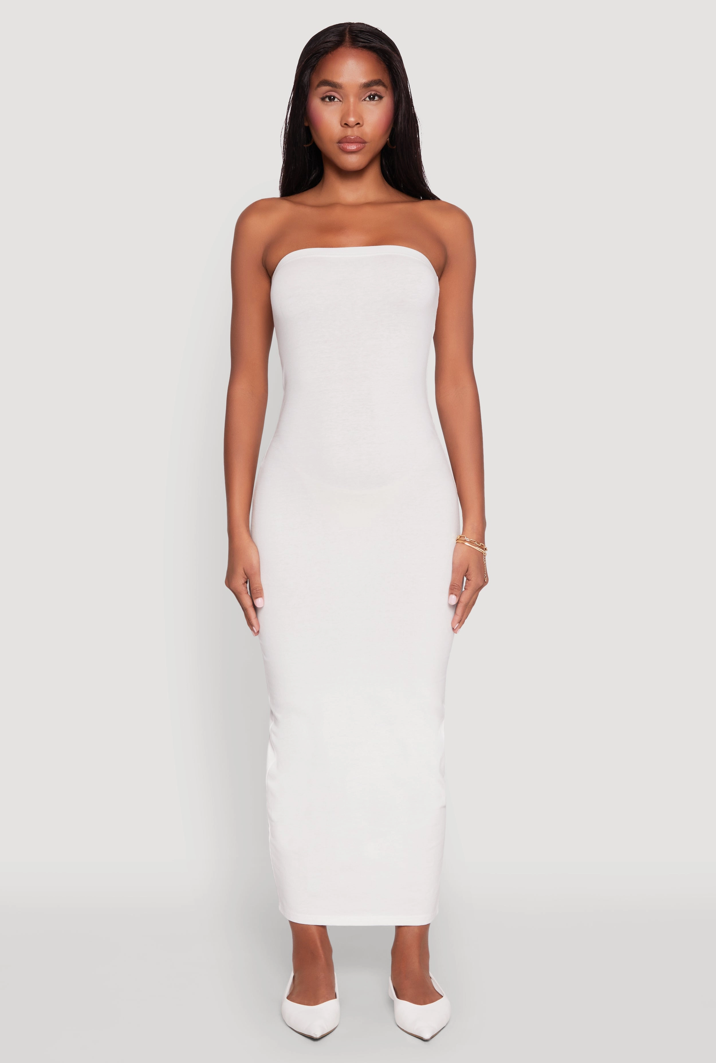 Daisy Maxi Tube Dress Side Ruching Quick Outfit