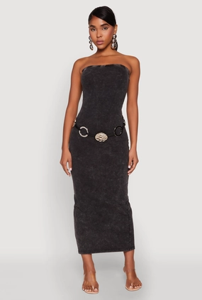 Daisy Mineral Wash Maxi Tube Dress Evening Motion Layering Piece