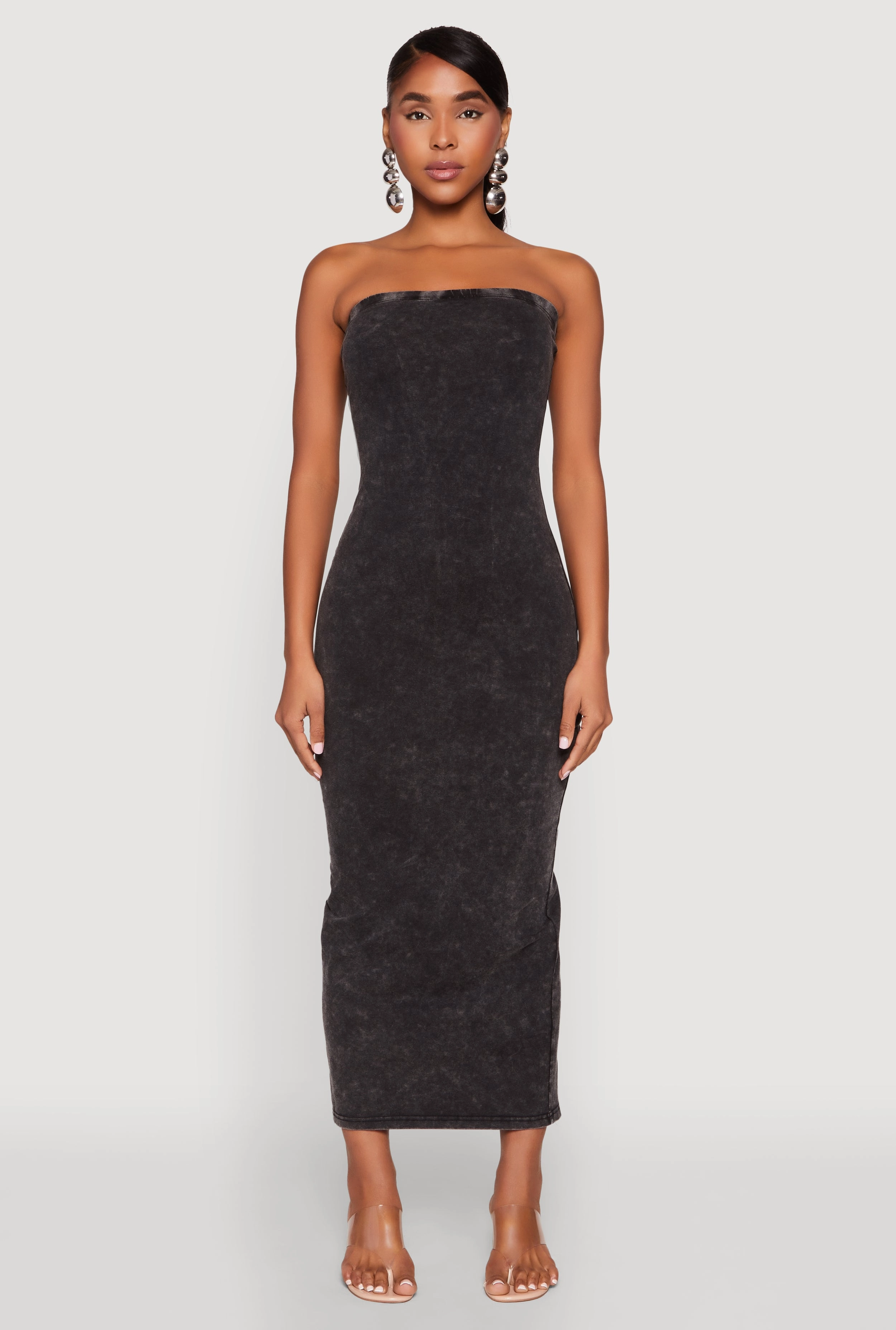 Relaxed Comfort Look Daisy Mineral Wash Maxi Tube Dress