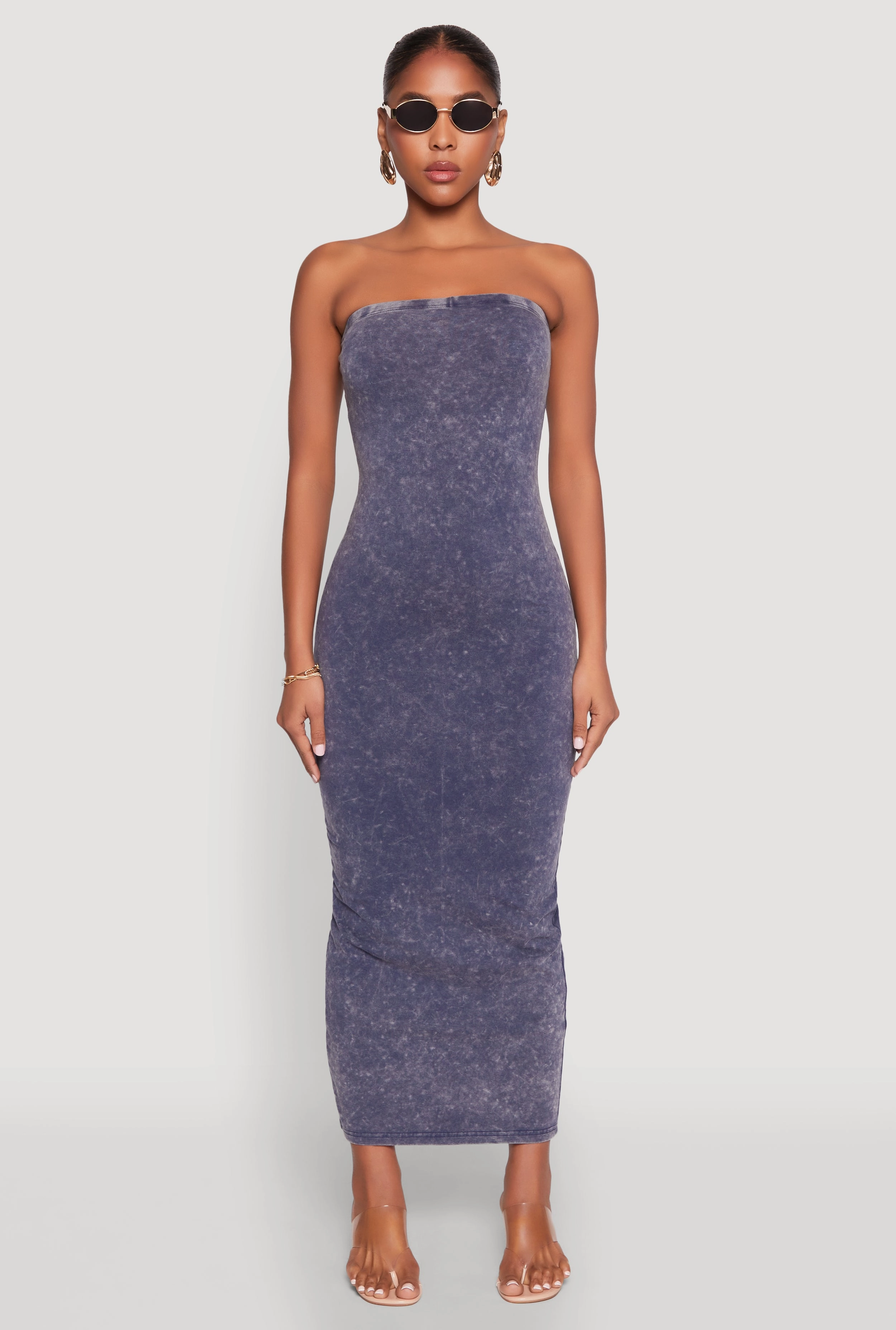 Weekend Ready Daisy Mineral Wash Maxi Tube Dress