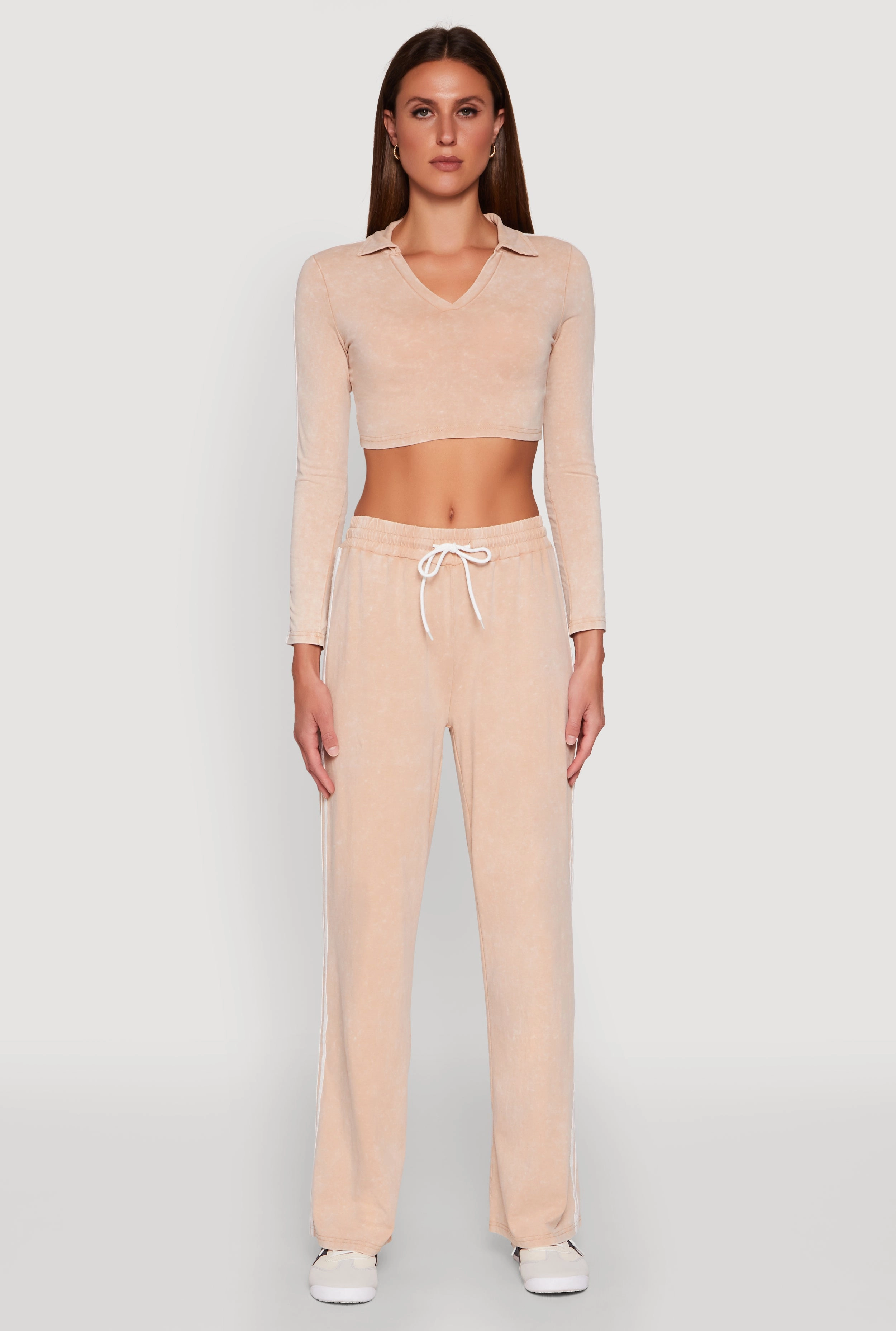 Morning routine Easy to match Daisy Mineral Wash Varsity Stripe Crop Top