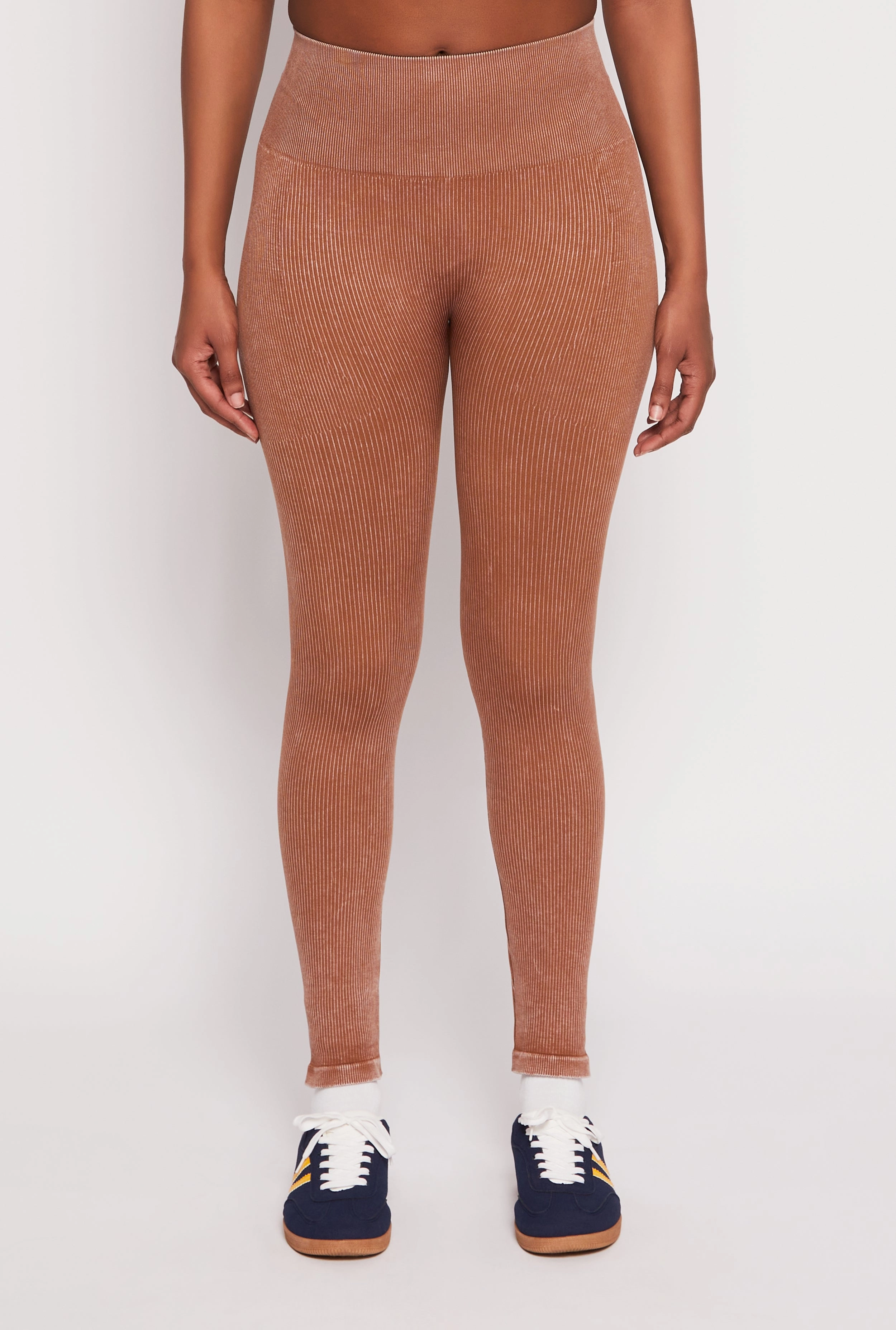 Light Weight Daisy Ribbed Knit Active Leggings