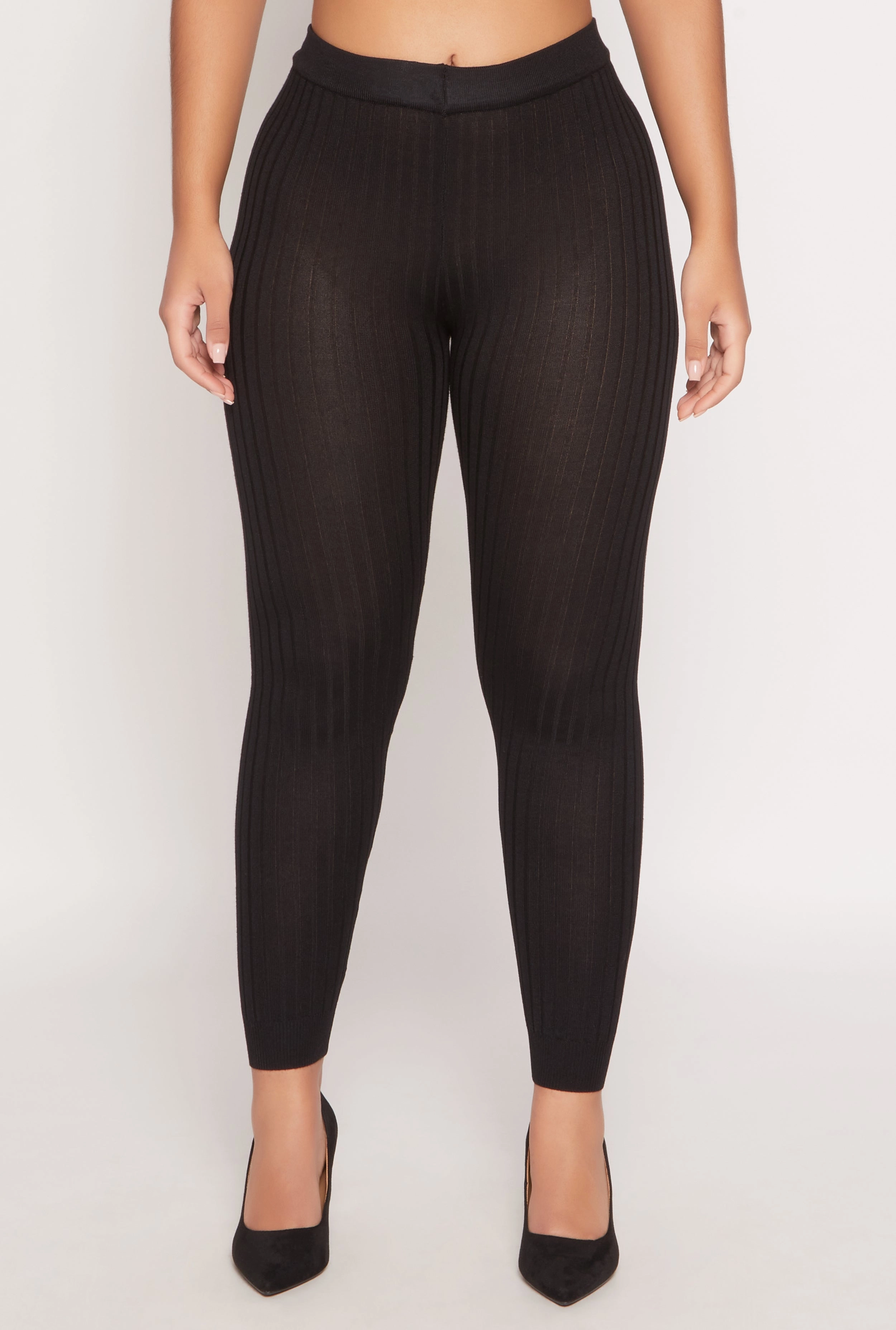 Daisy Ribbed Knit High Waisted Leggings Ultra Light Fitness Training