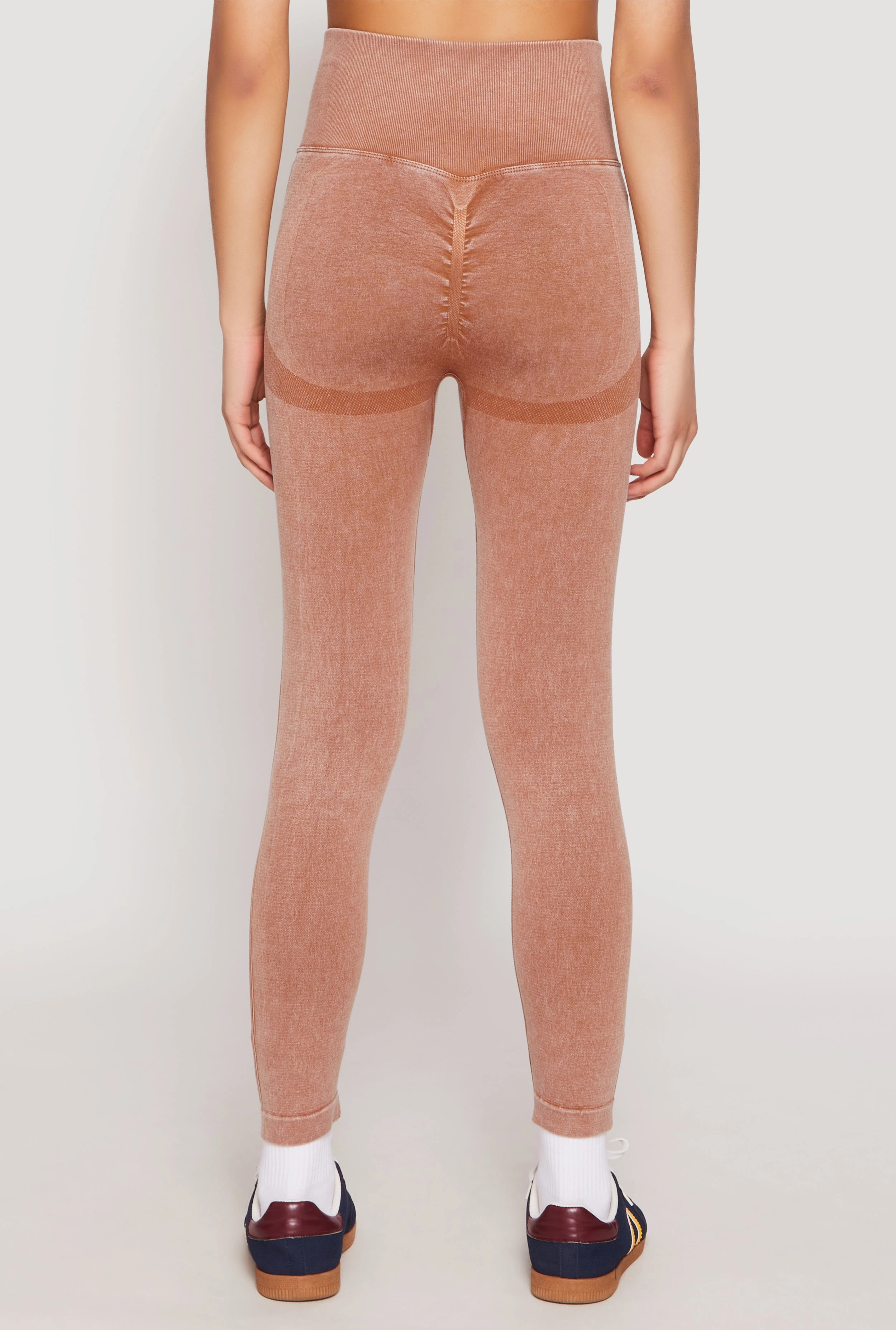 All Ages Stretch Fit Daisy Seamless Acid Wash High Waist Leggings