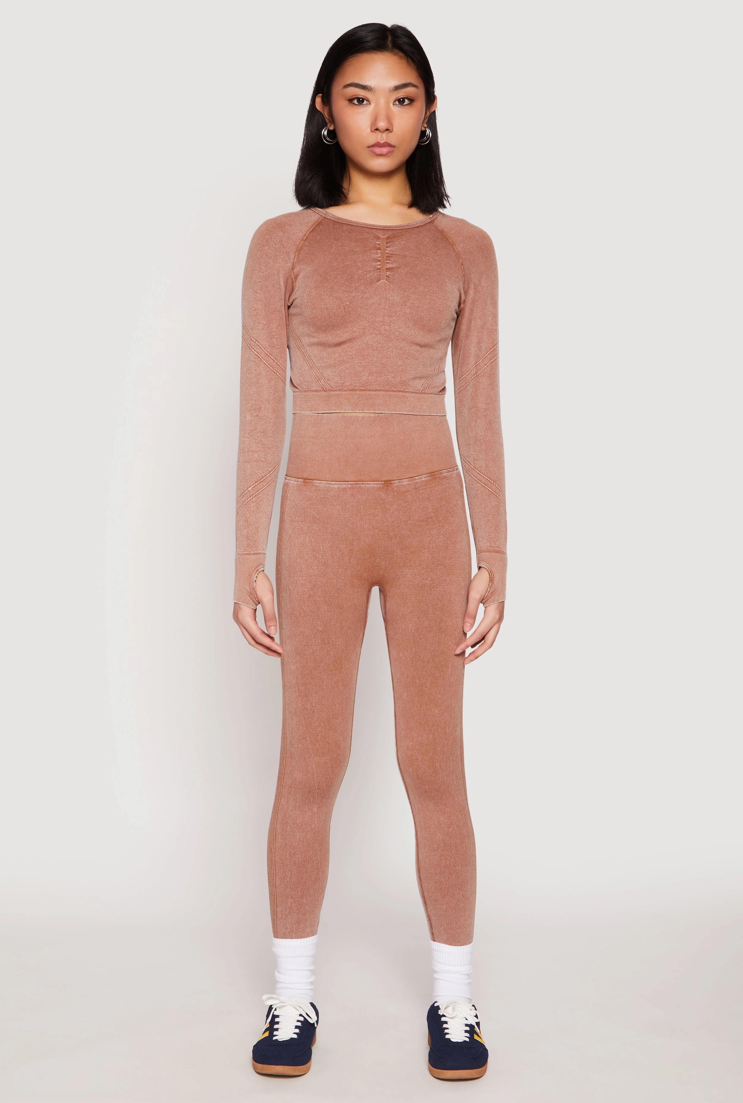 Cool Look Daisy Seamless Acid Wash High Waist Leggings