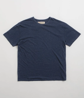Micro Perforation Trendy Vibes Mollusk Cosmos T-Shirt - Navy Indigo