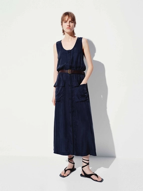 Cargo Style Midi Dress Modern Layering Light Coral