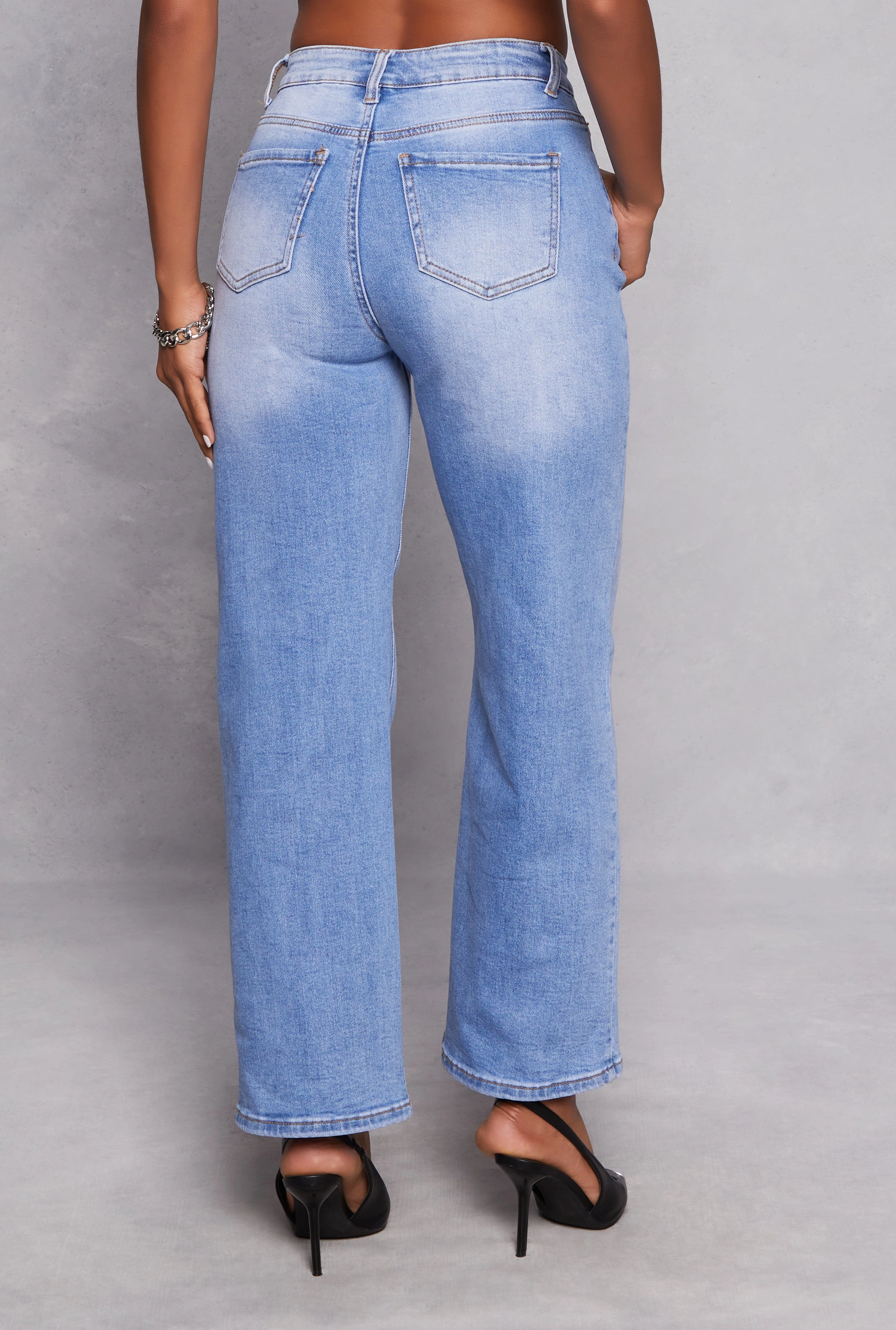 WAX Basic Straight Leg Jeans Urban Explorer Picnic Style Textured Family Style Autumn Days