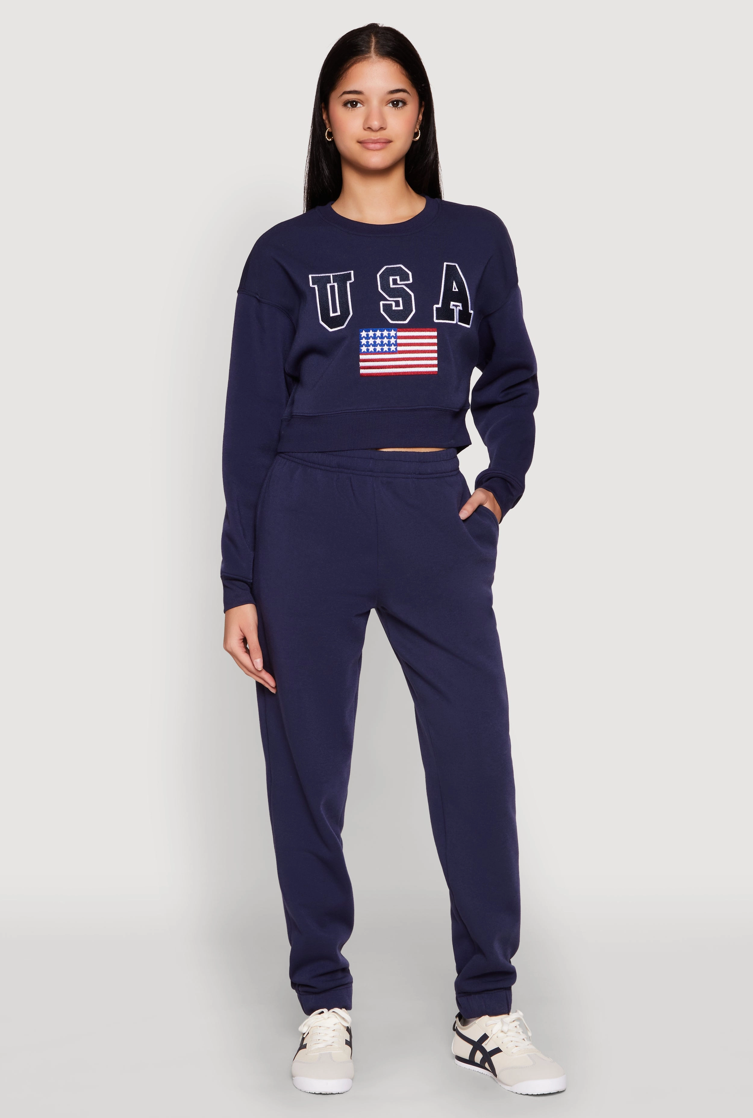 Striped Destination Graphic Sweatshirt