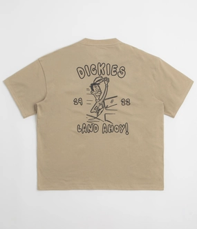 Dickies Decartuville T-Shirt - Desert Sand Layered Hem Detail