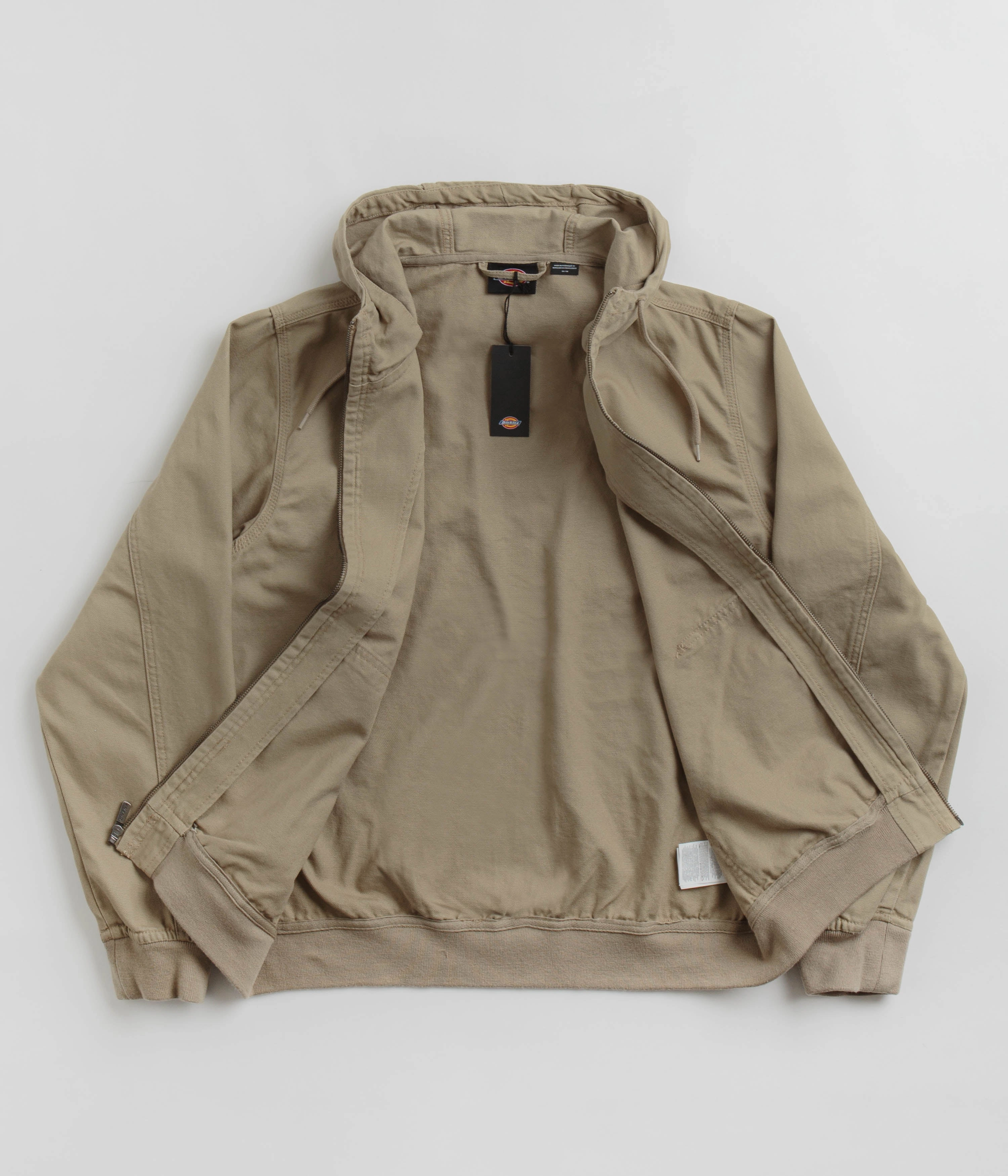Dickies Duck Canvas Hooded Unlined Jacket - Desert Sand Reinforced Elbows