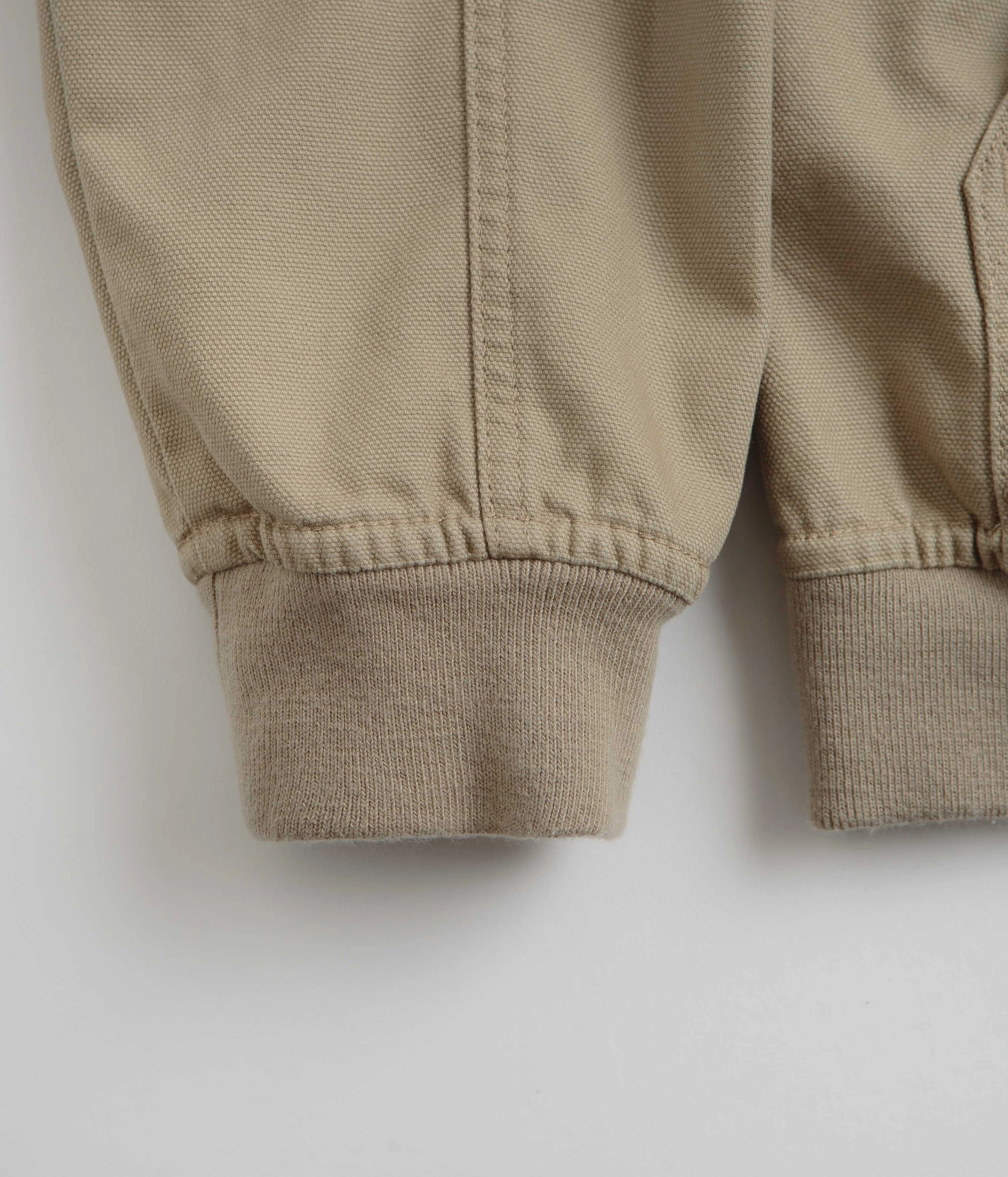 Dickies Duck Canvas Hooded Unlined Jacket - Desert Sand Quilted Stitching Pattern Seamless Edge Finishing