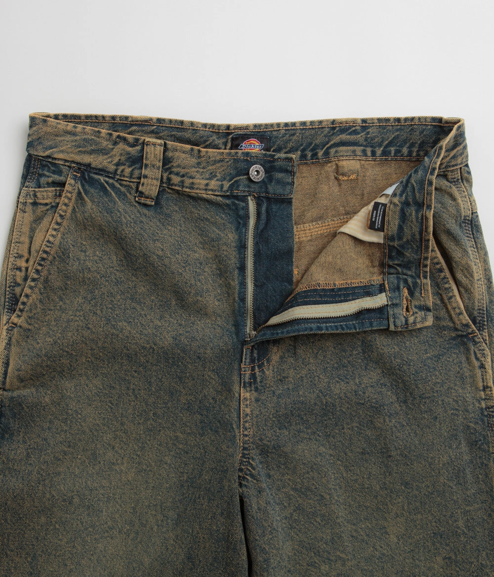 smooth zipper Perfect Silhouette Dickies Madison Jeans - Yellow Fade Indigo