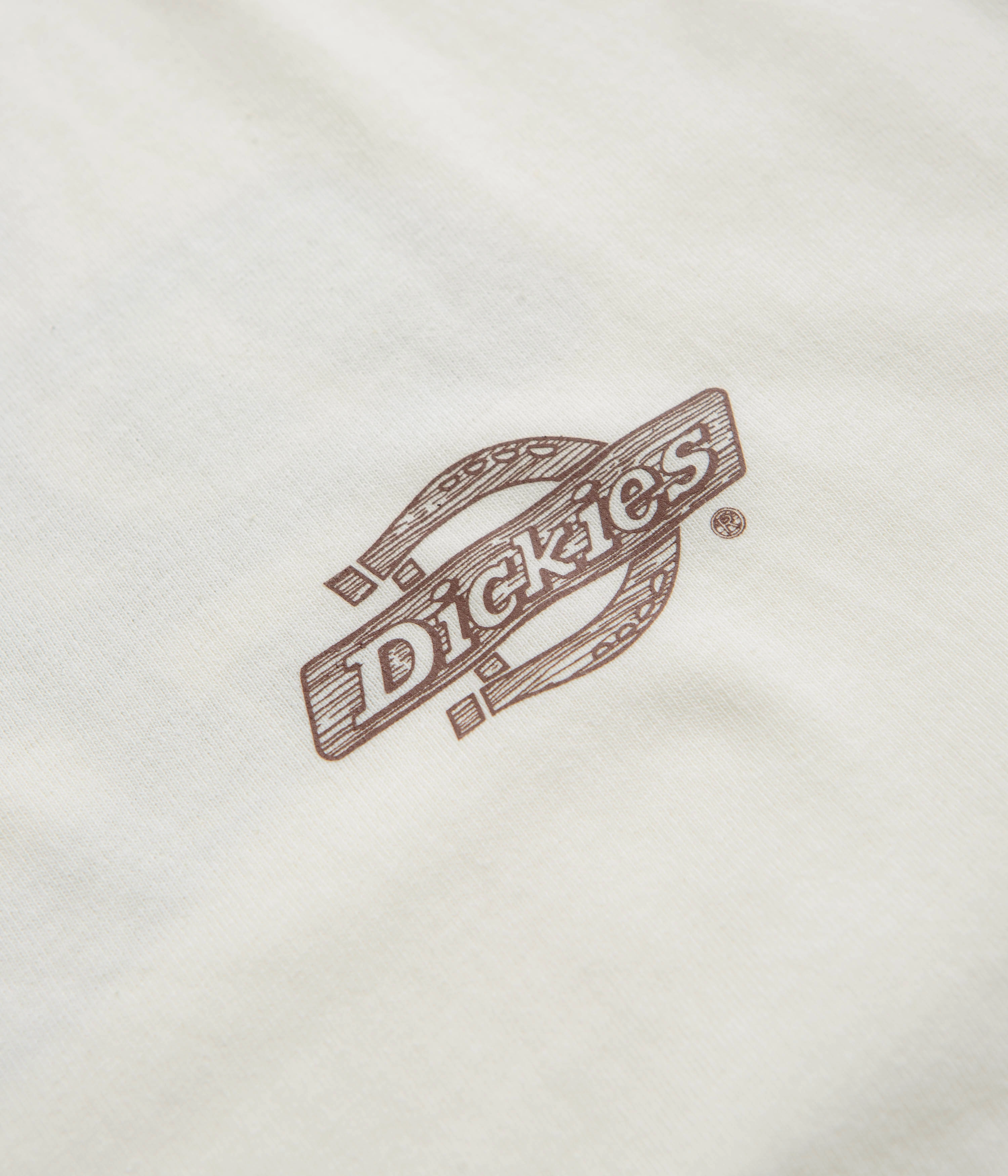 Stylish Essential Reinforced Shoulder Seams Dickies Wood Logo T-Shirt - Egret