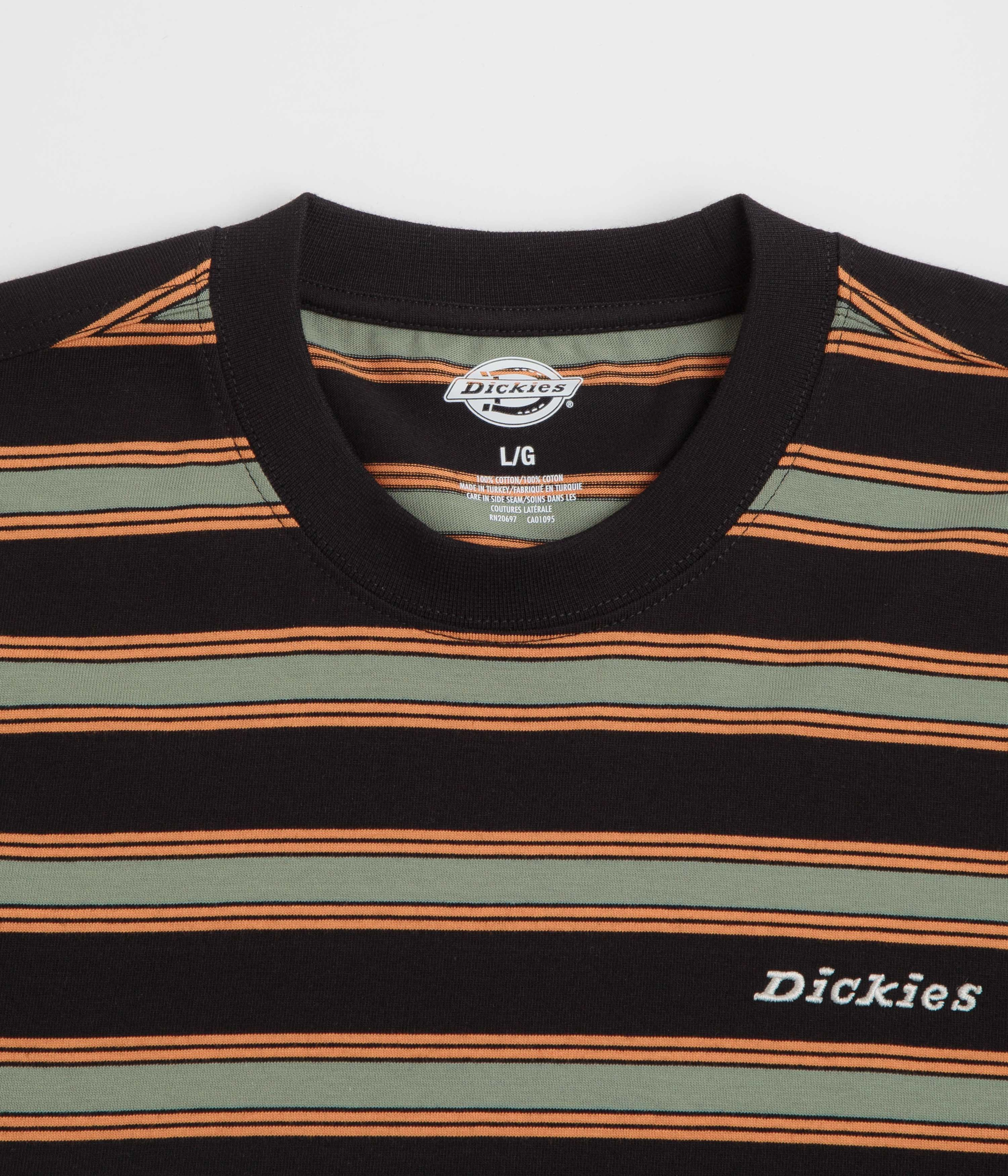 Dickies York Stripe T-Shirt - Black Soft Fabric Simple and Cozy