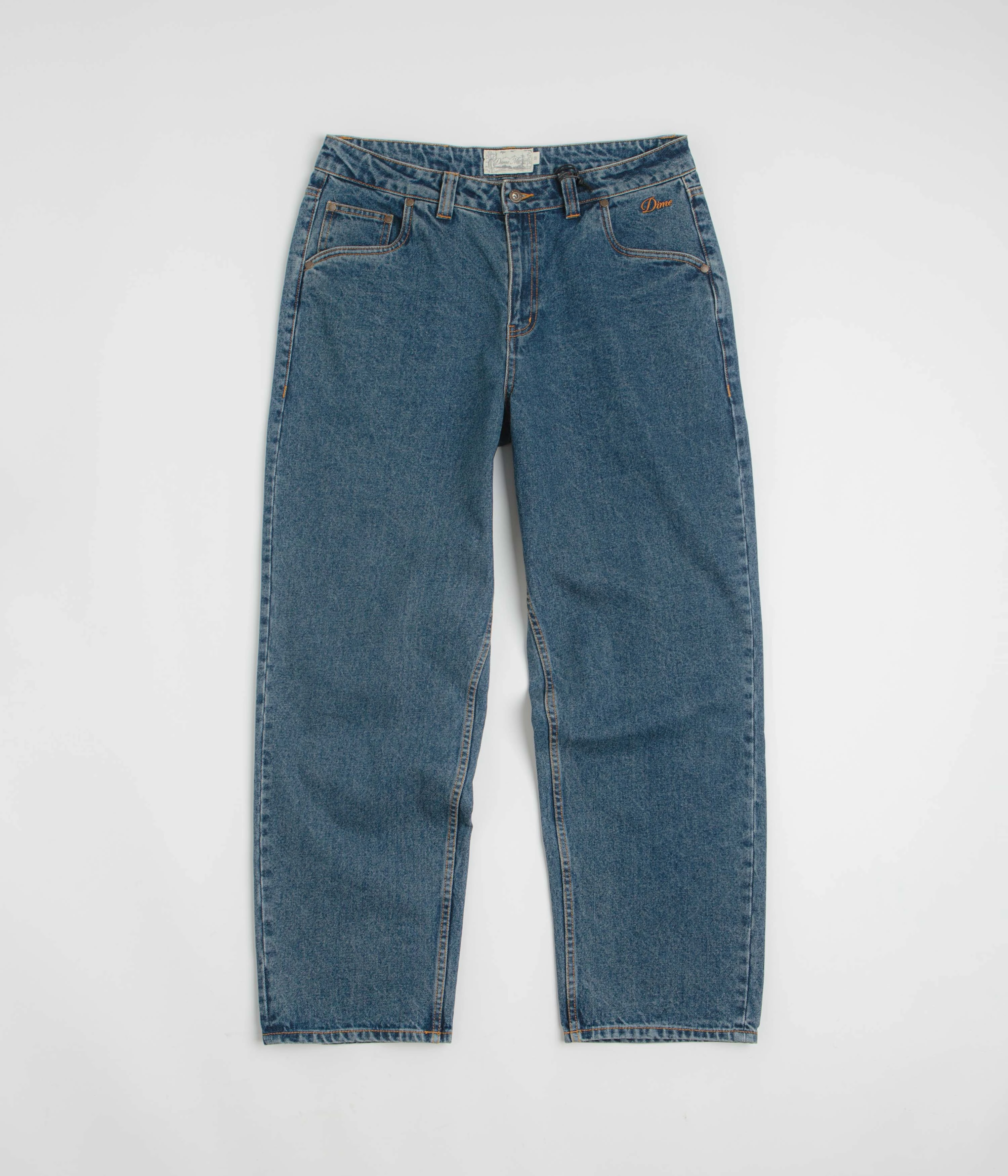 SmoothZipClosure Dime Baggy Denim Pants - Knowtomatic Blue