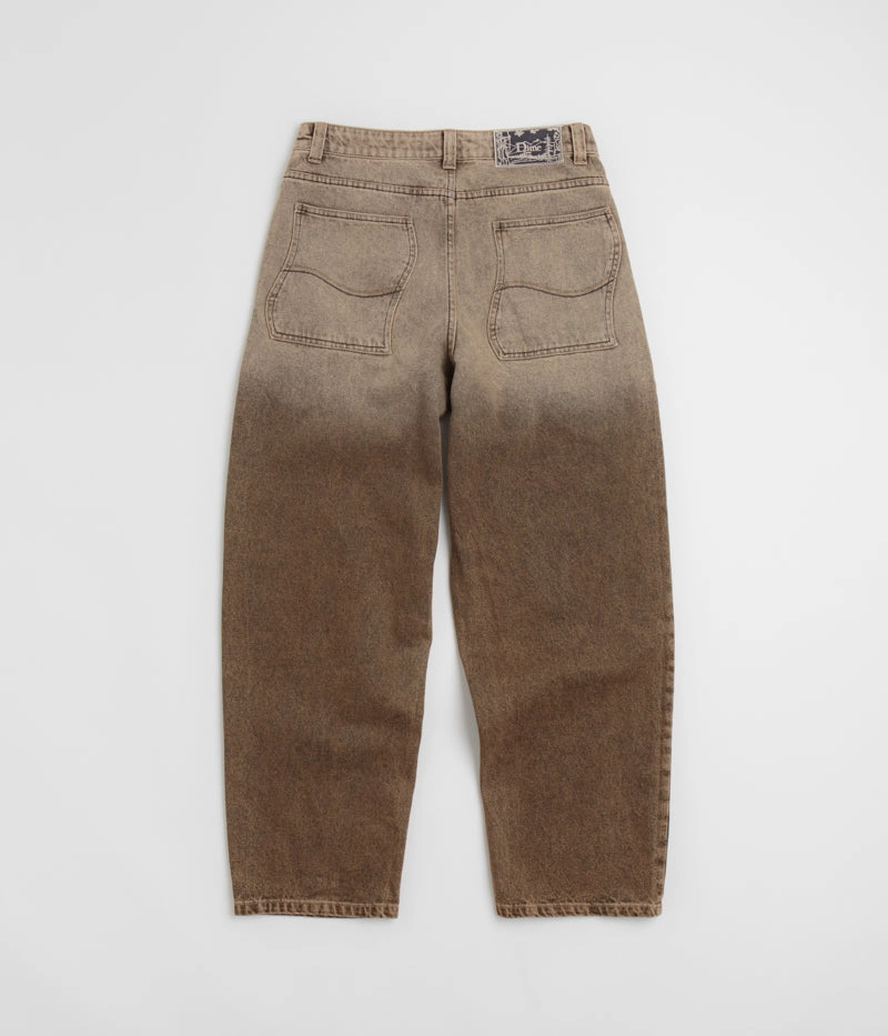 Dime Classic Baggy Jeans - Dipped Sandblasted Brown Anti Static Finish