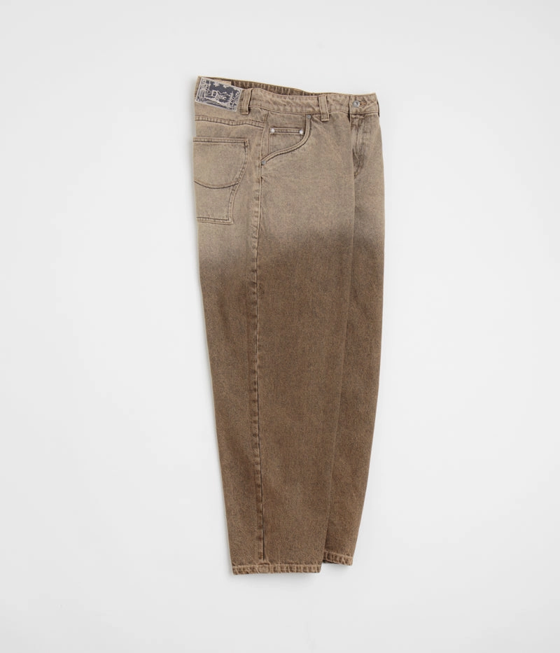 Dime Classic Baggy Jeans - Dipped Sandblasted Brown Water-resistant