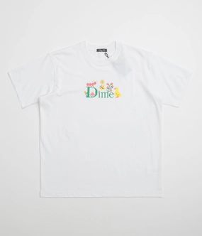 Dime Classic Cross Stitch T-Shirt - White Relaxed Everyday Wear Slim Silhouette